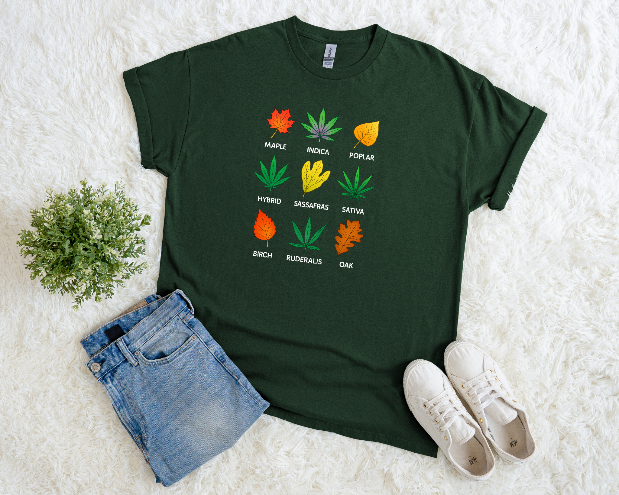 Leaves of Fall Tee – 420 Friendly Botanical Leaf Tee