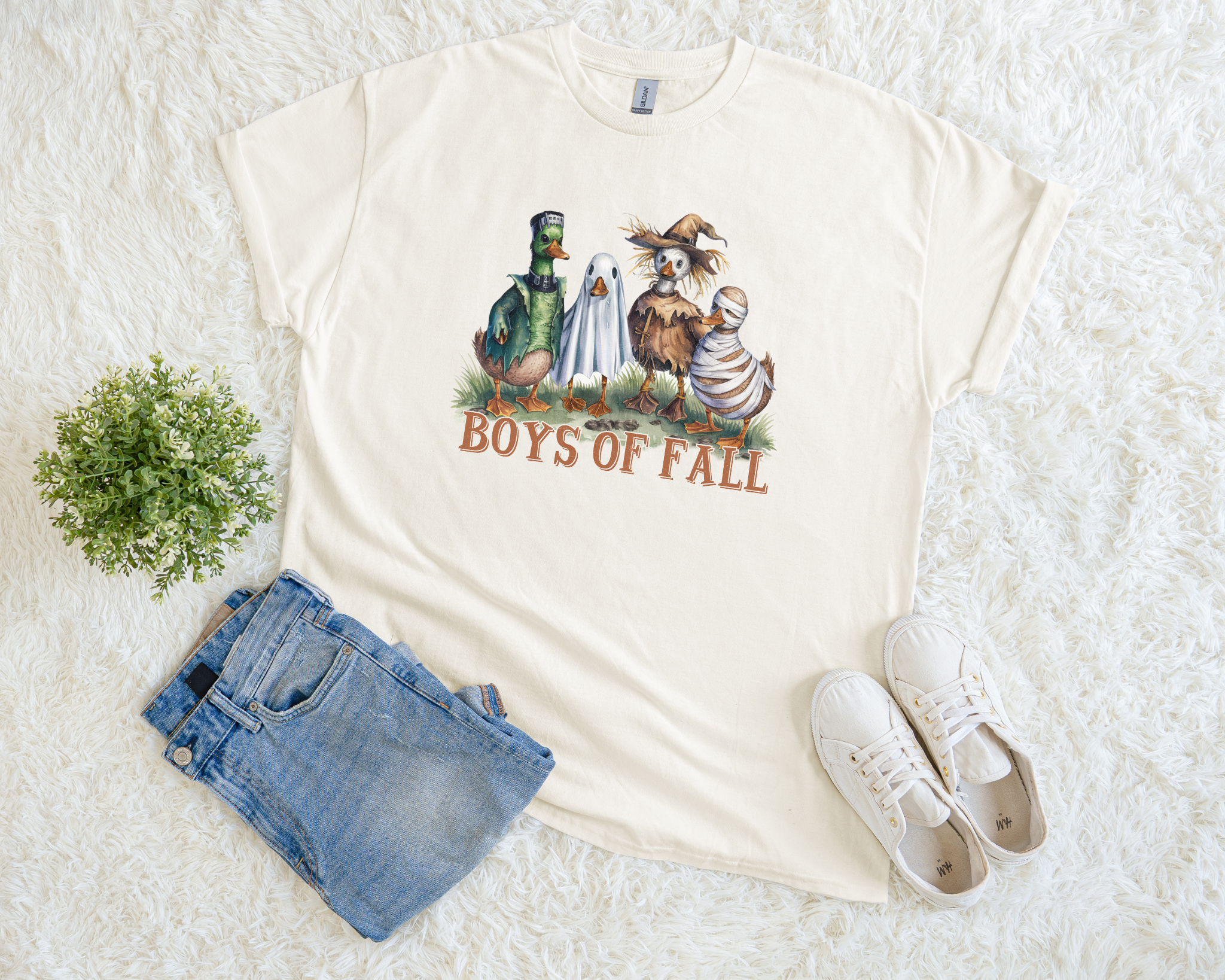 Boys of Fall T-Shirt – Cute Fall Farm Animal Halloween Tee