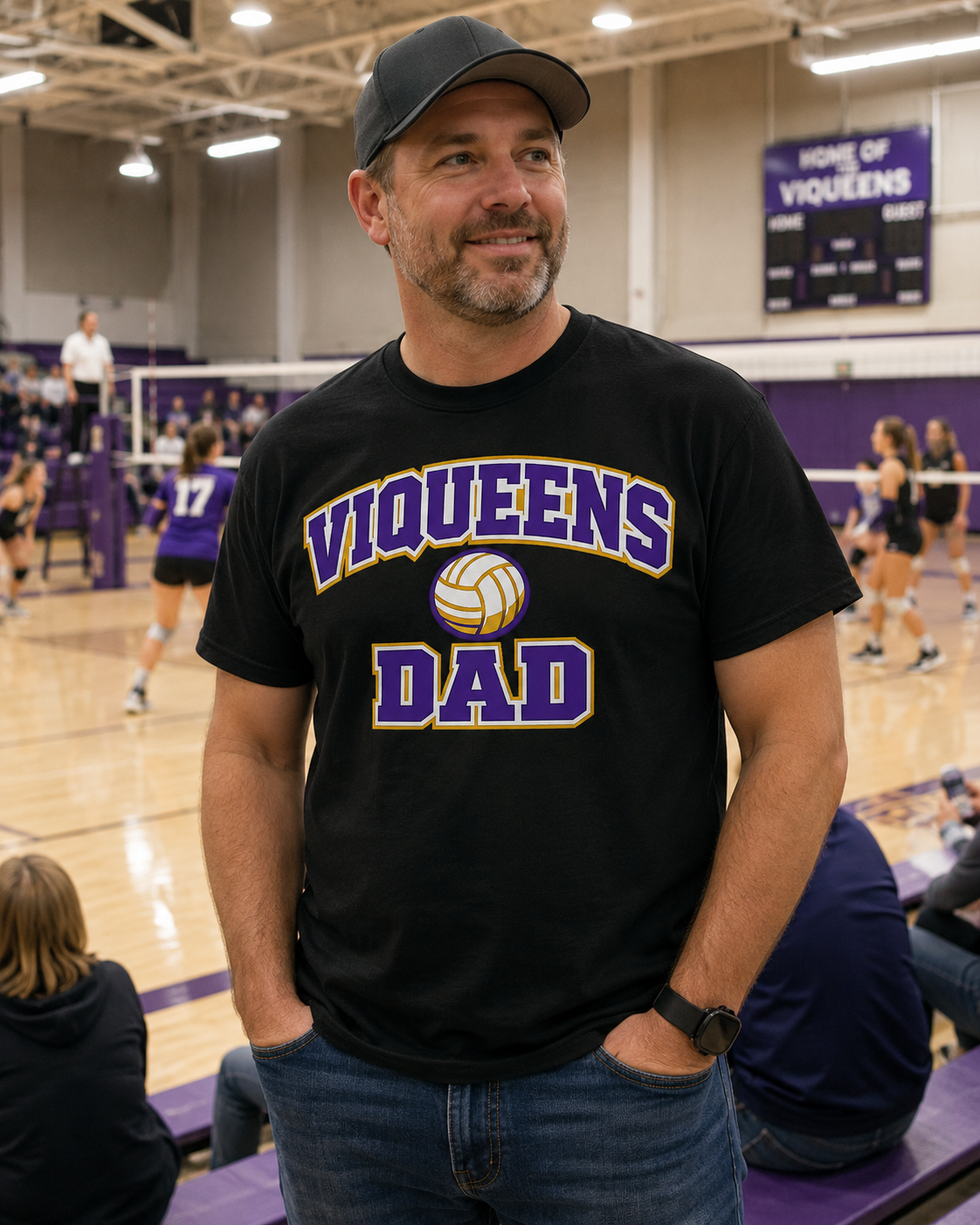 Viqueens Dad Tee - Gildan Unisex Volleyball Shirt - CHS Spirit Wear