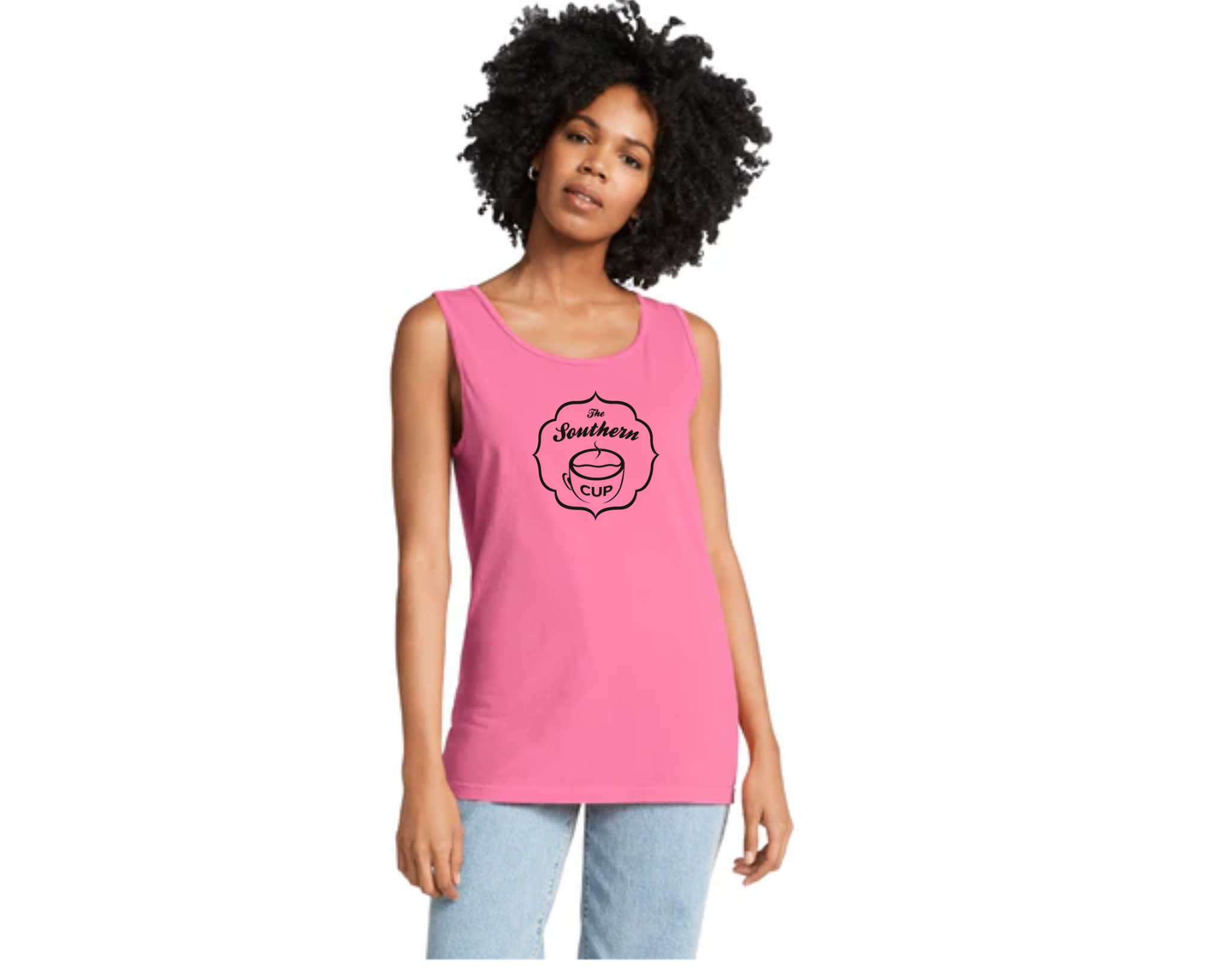 The Southern Cup Black Logo Comfort Colors Tank Top