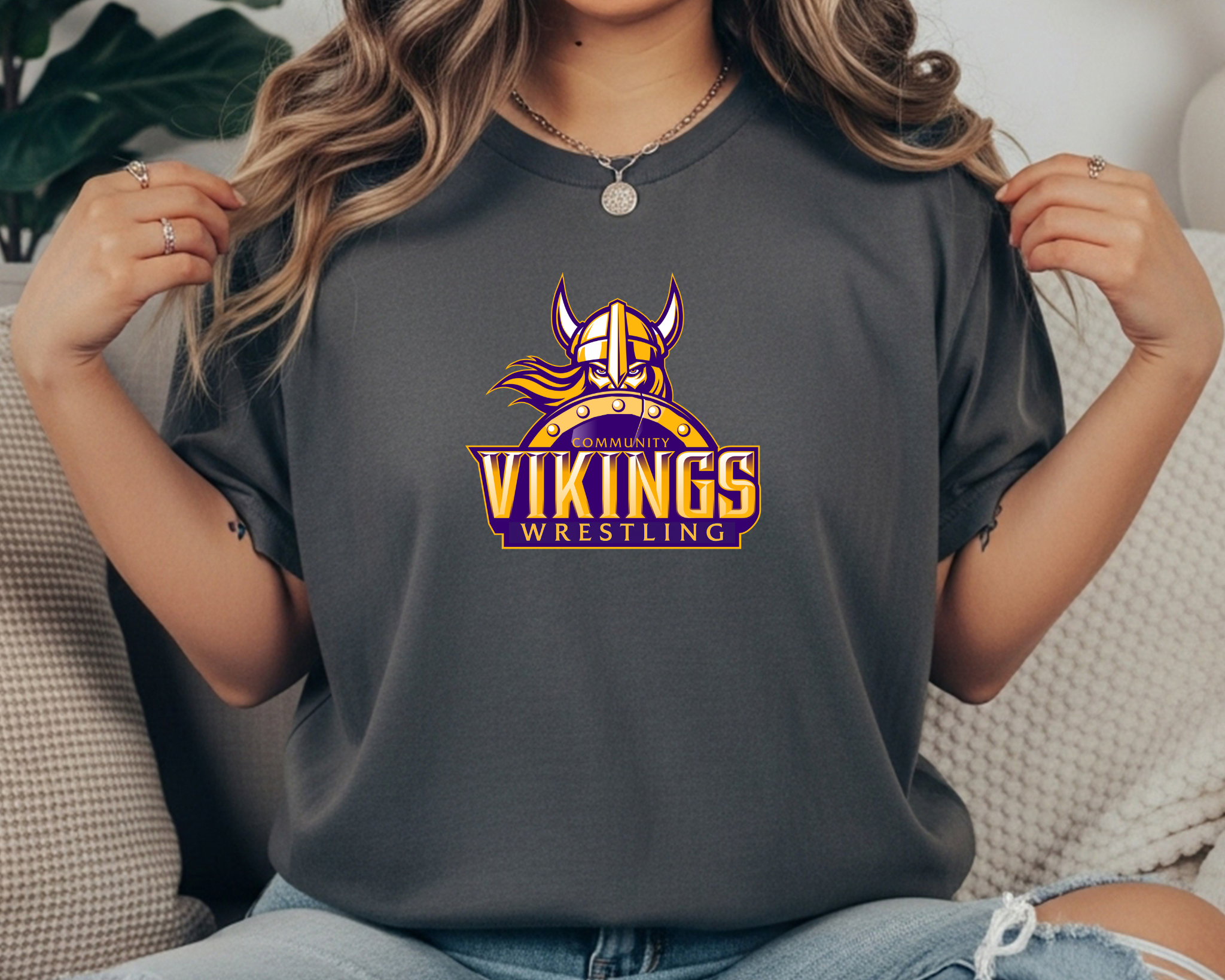 Comfort Colors Official Community Vikings Wrestling Team Tee