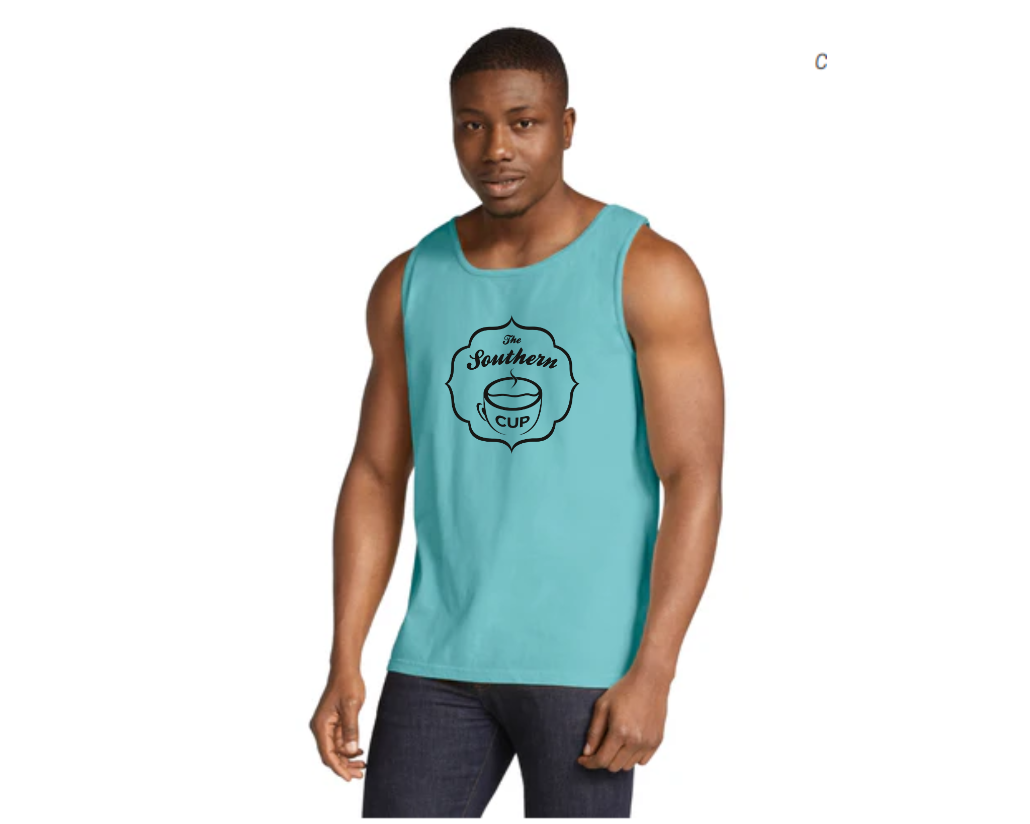 The Southern Cup Black Logo Comfort Colors Tank Top