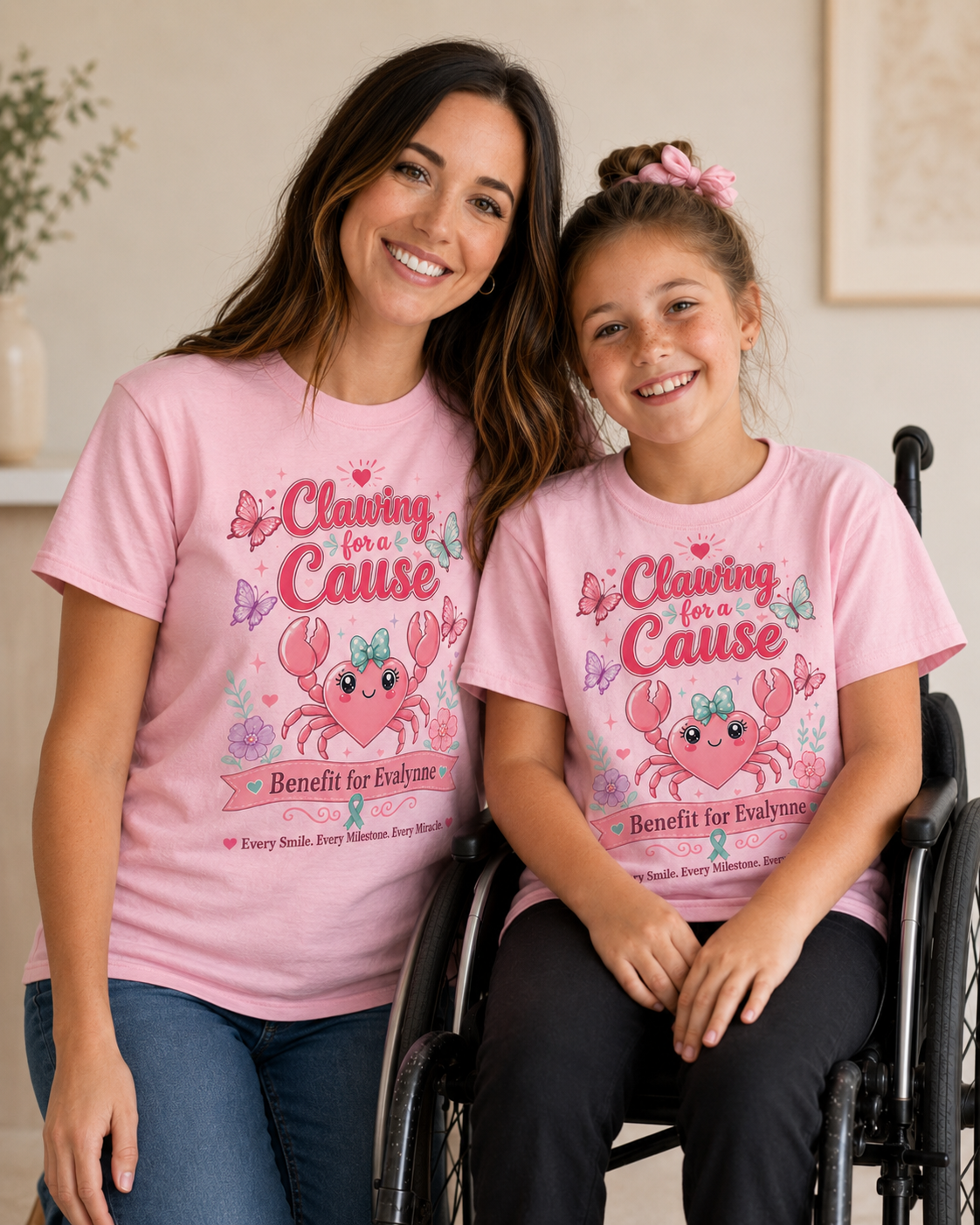 Clawing for a Cause: Benefit for Evalynne - Girlie Crab Comfort Colors tee