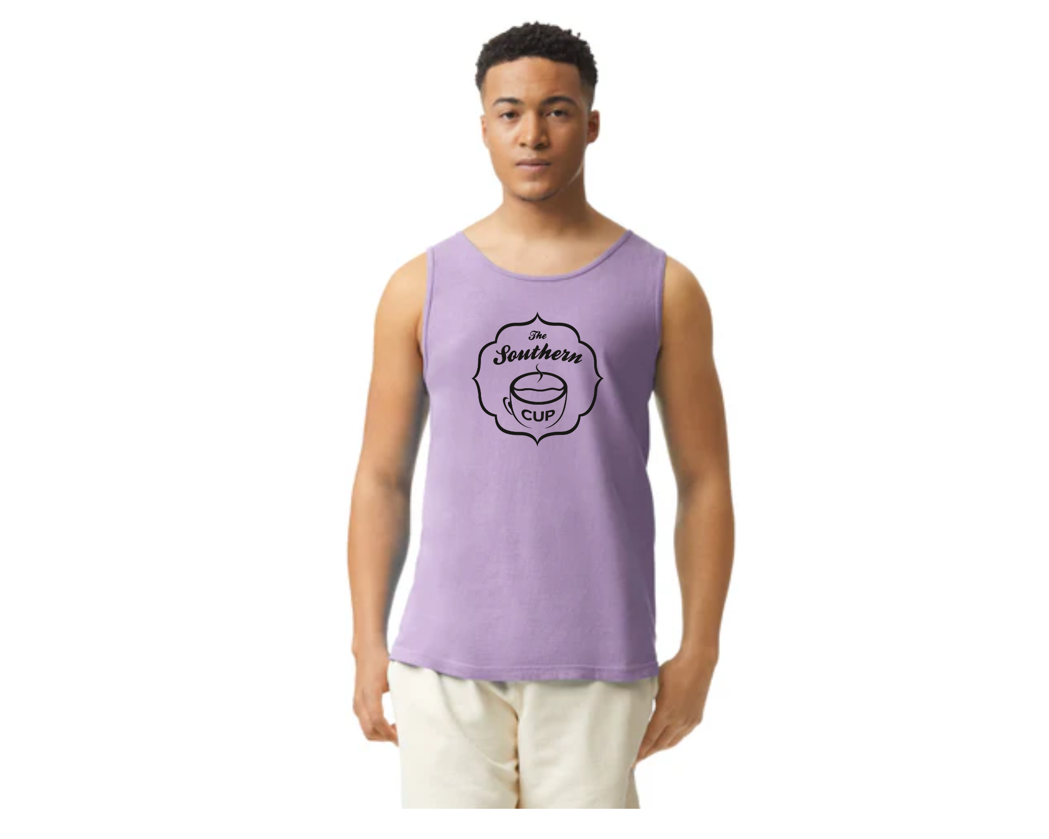 The Southern Cup Black Logo Comfort Colors Tank Top