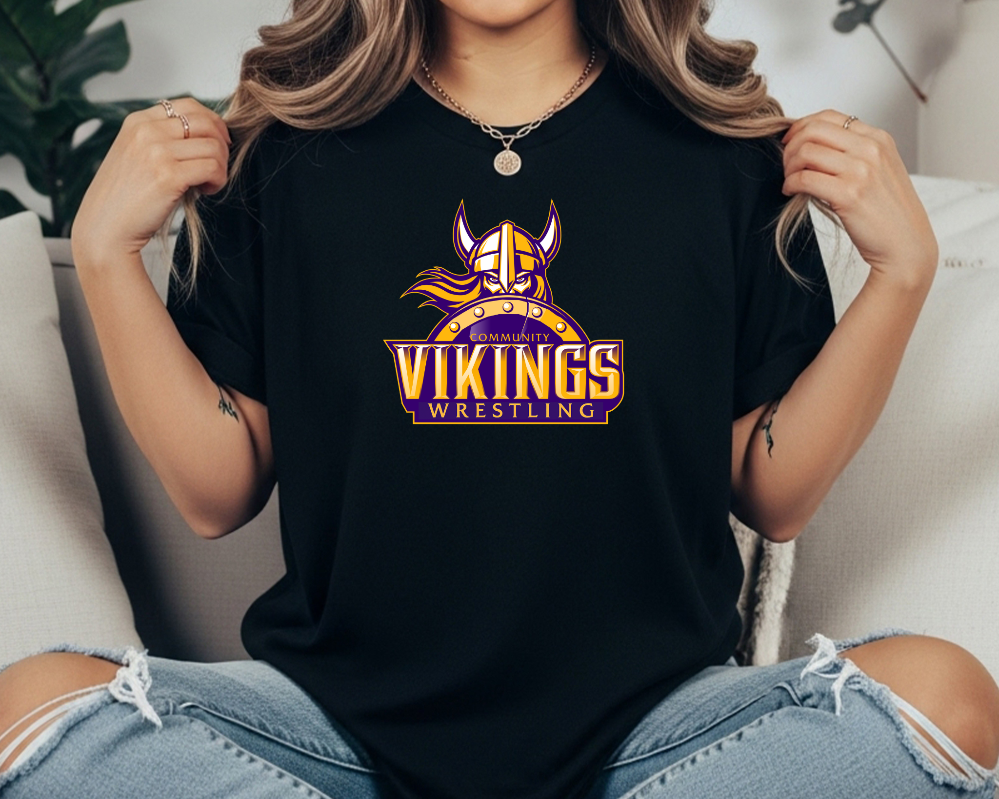 Comfort Colors Official Community Vikings Wrestling Team Tee