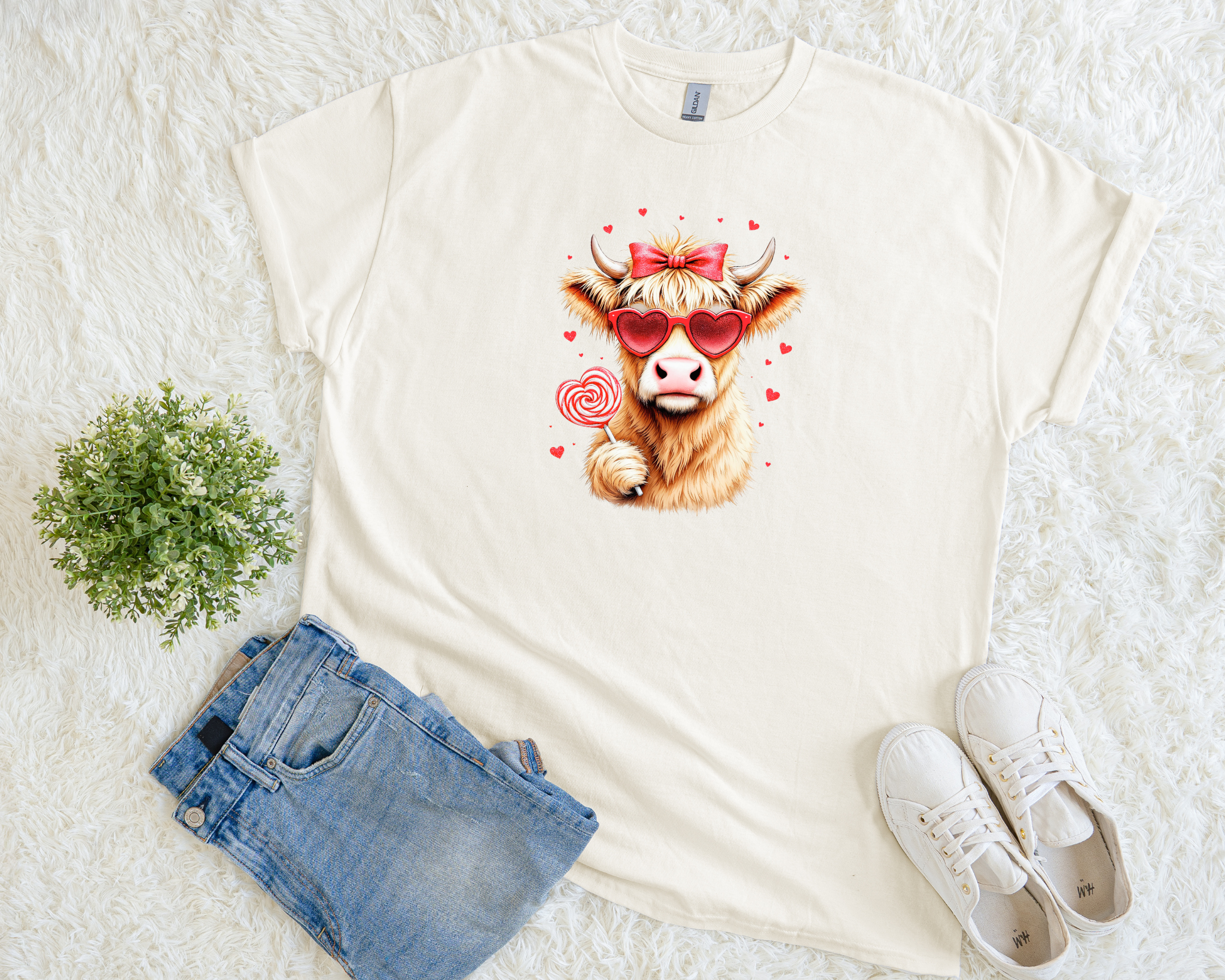 Highland Cow Valentine’s Day Shirt | Cute Cow Valentine Tee
