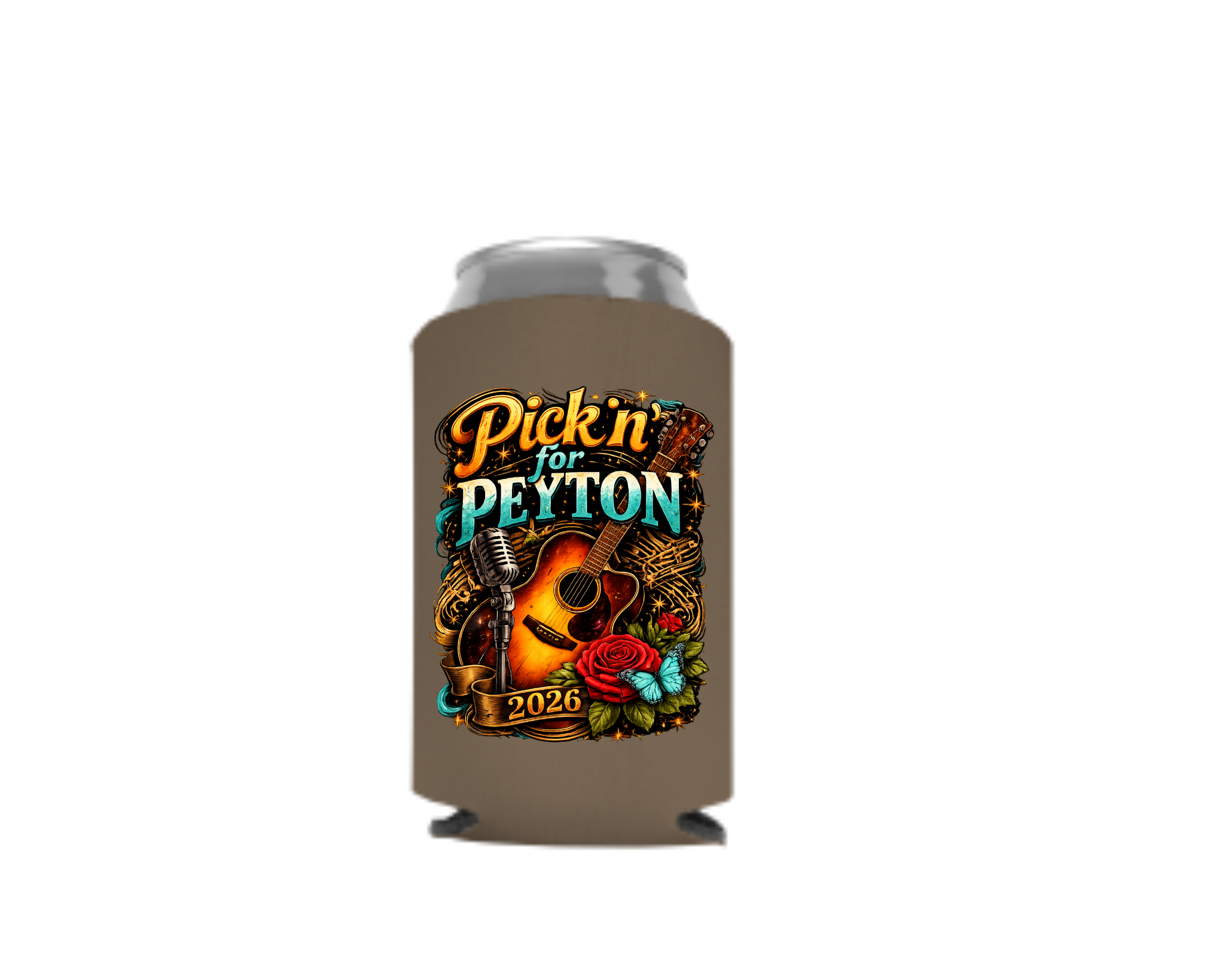 Pickin’ for Peyton 2026 Koozie | Fundraiser Drink Sleeve for Peyton Allison Scholarship Fund