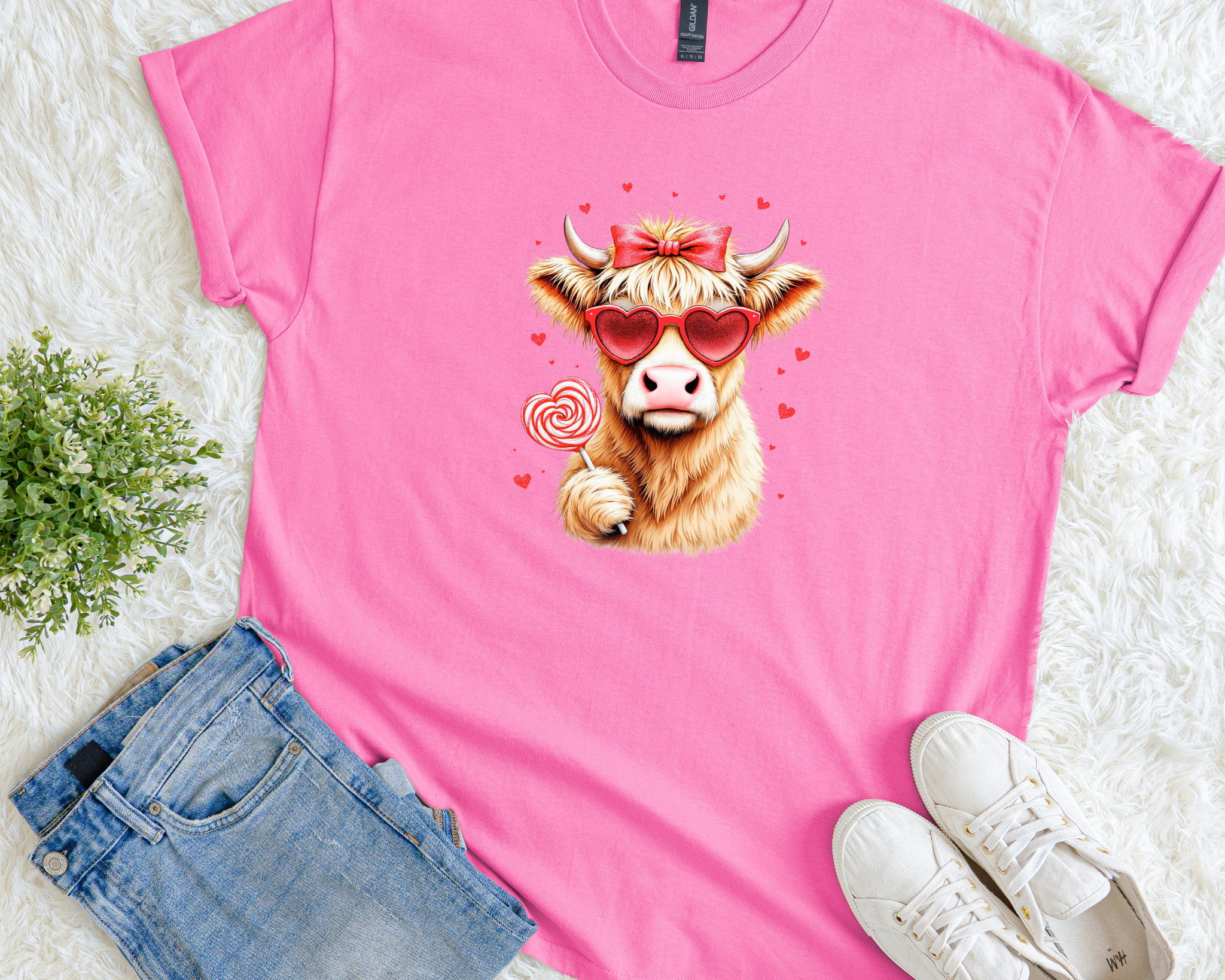 Highland Cow Valentine’s Day Shirt | Cute Cow Valentine Tee