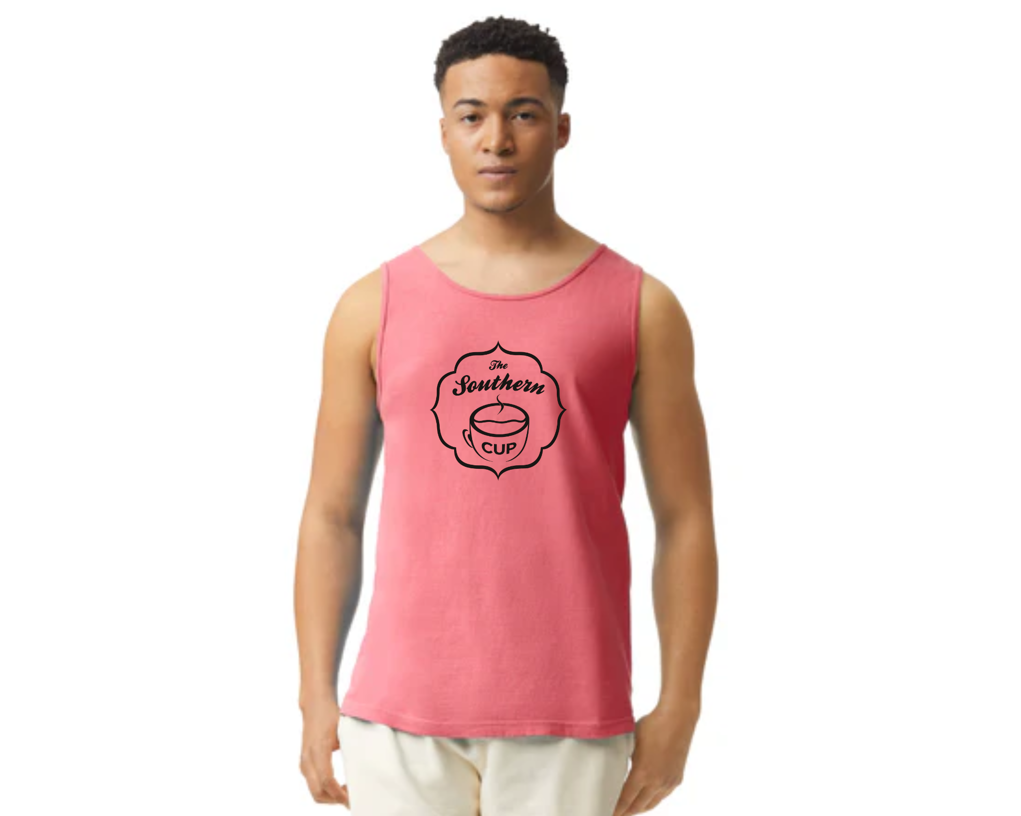 The Southern Cup Black Logo Comfort Colors Tank Top
