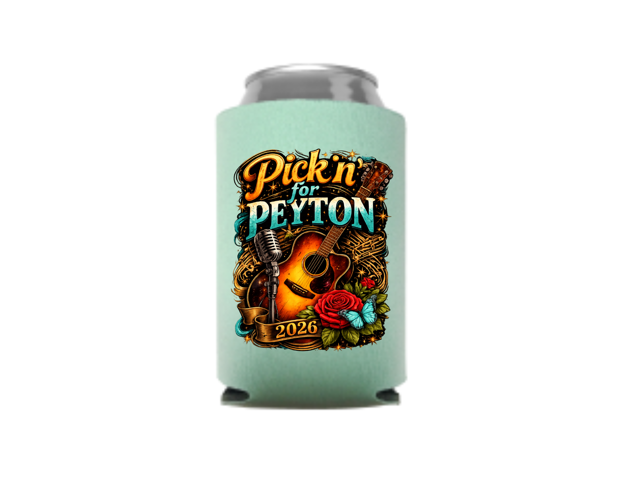 Pickin’ for Peyton 2026 Koozie | Fundraiser Drink Sleeve for Peyton Allison Scholarship Fund