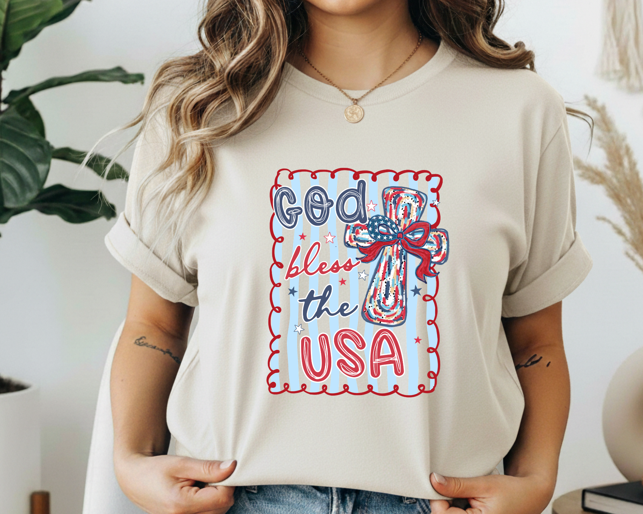 God Bless the USA Patriotic Shirt | Christian Fourth of July Tee