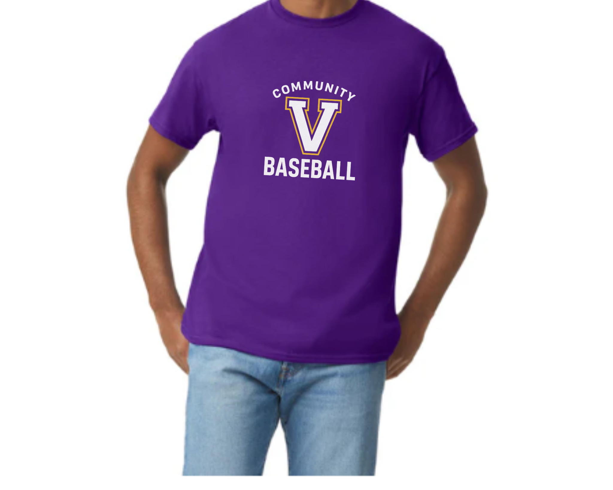 Community Vikings “V” Baseball Tee | Classic Collegiate Team Shirt