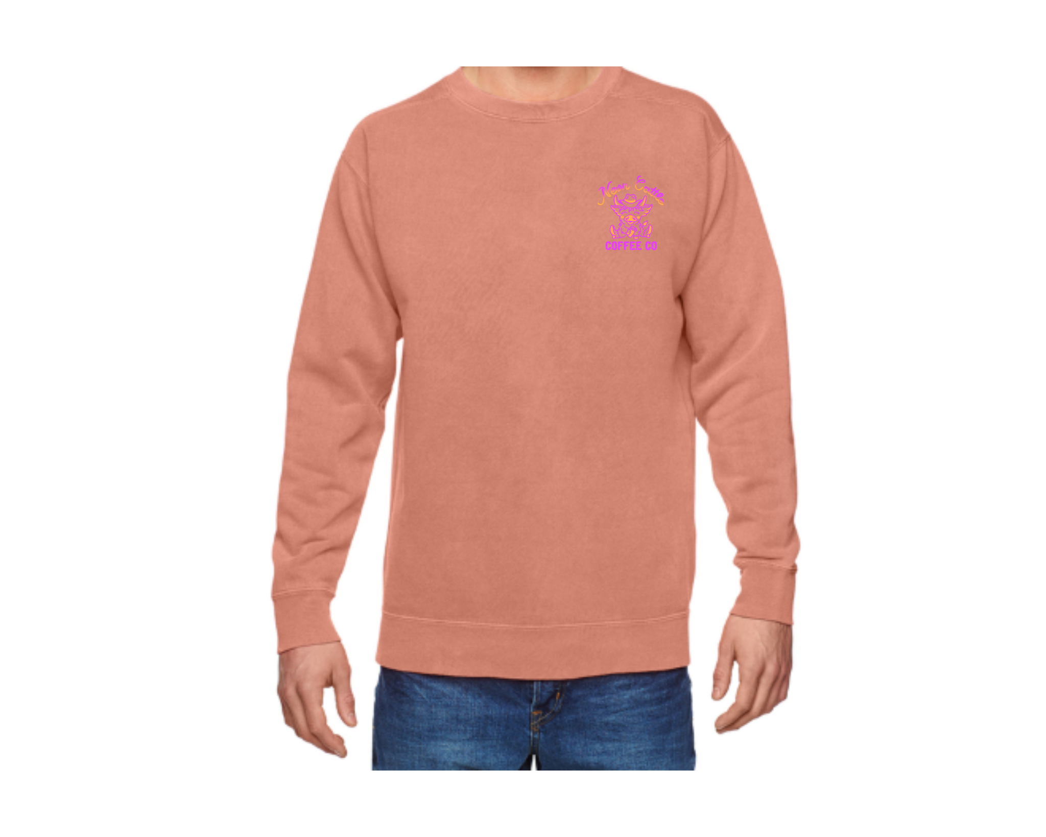 Neon Cattle Coffe Co Comfort Colors Crewneck
