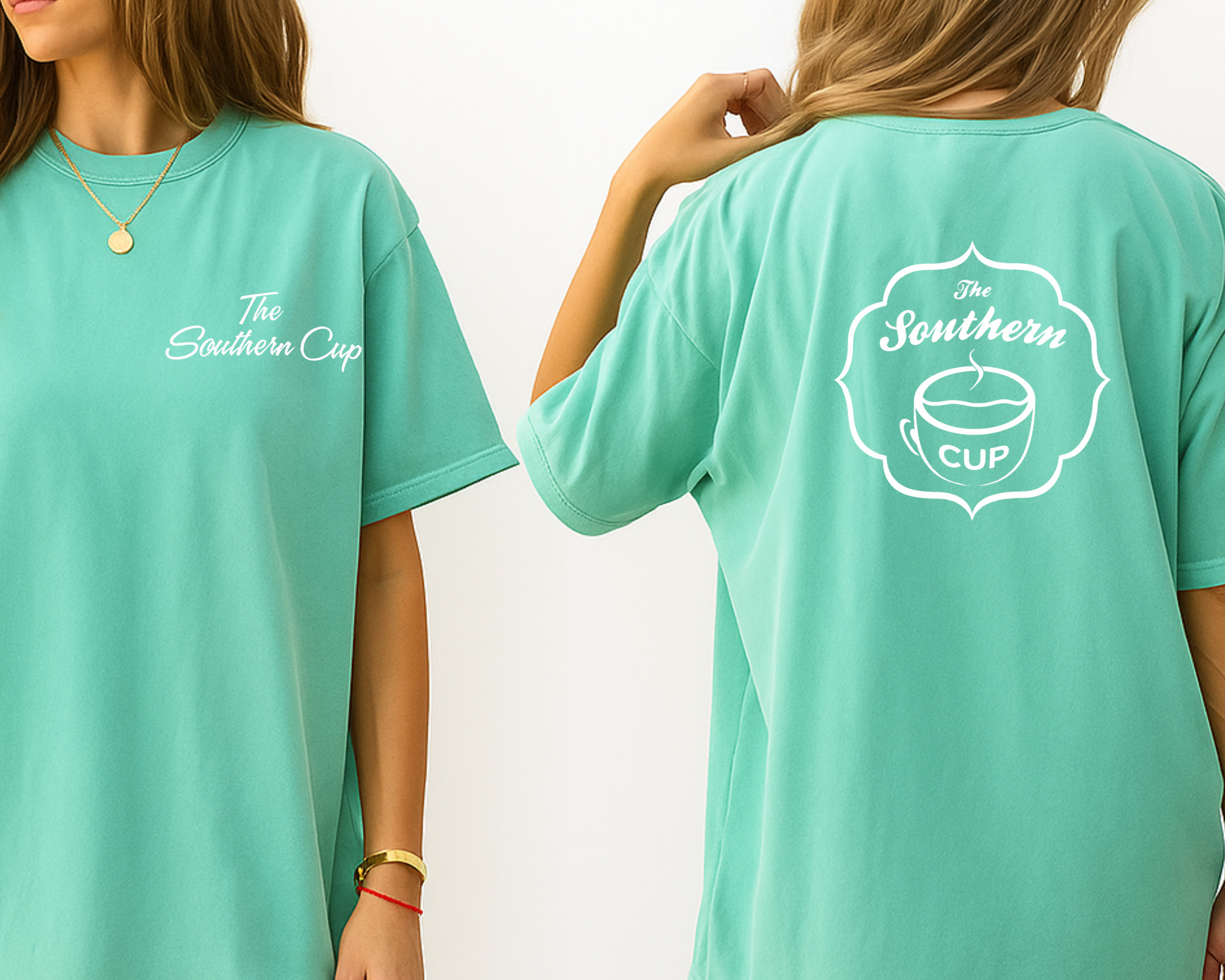 Southern Cup White Script Comfort Colors Tee | Pastel Pocket Logo T-Shirt