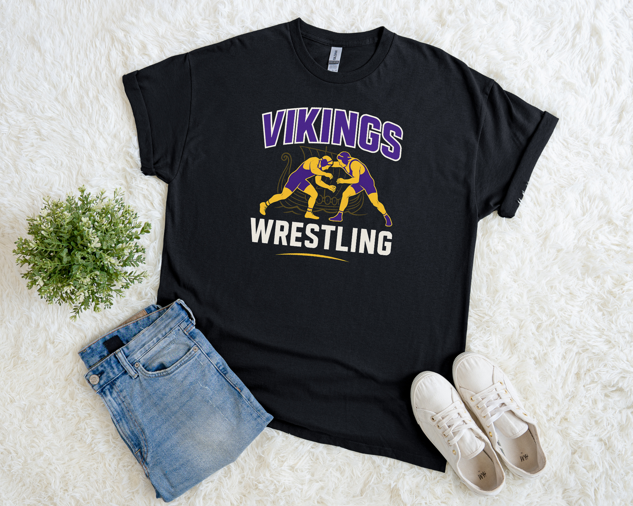 Vikings Wrestling T-Shirt | Purple & Gold Grapplers
