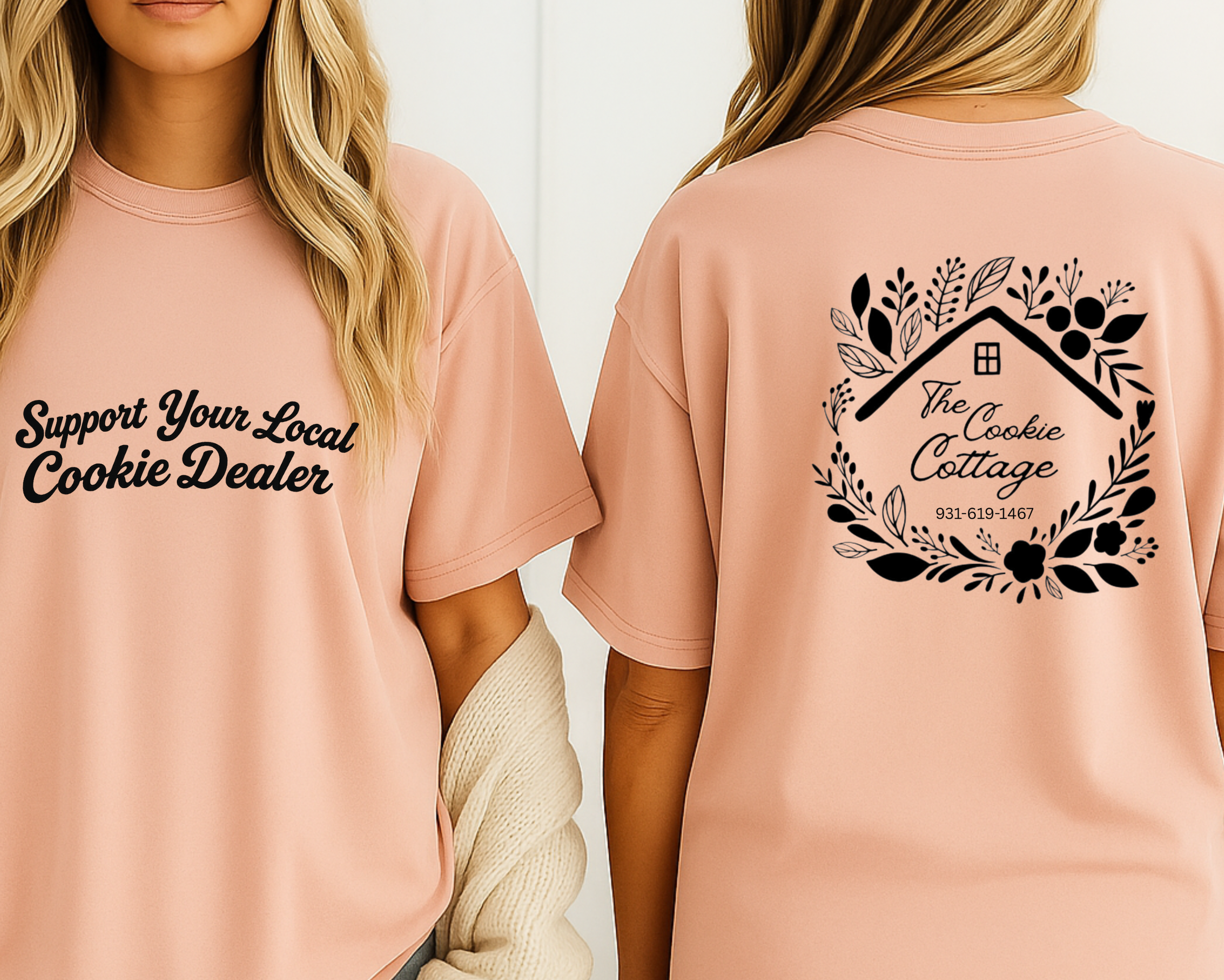 Cookie Cottage Logo Comfort Colors Tee