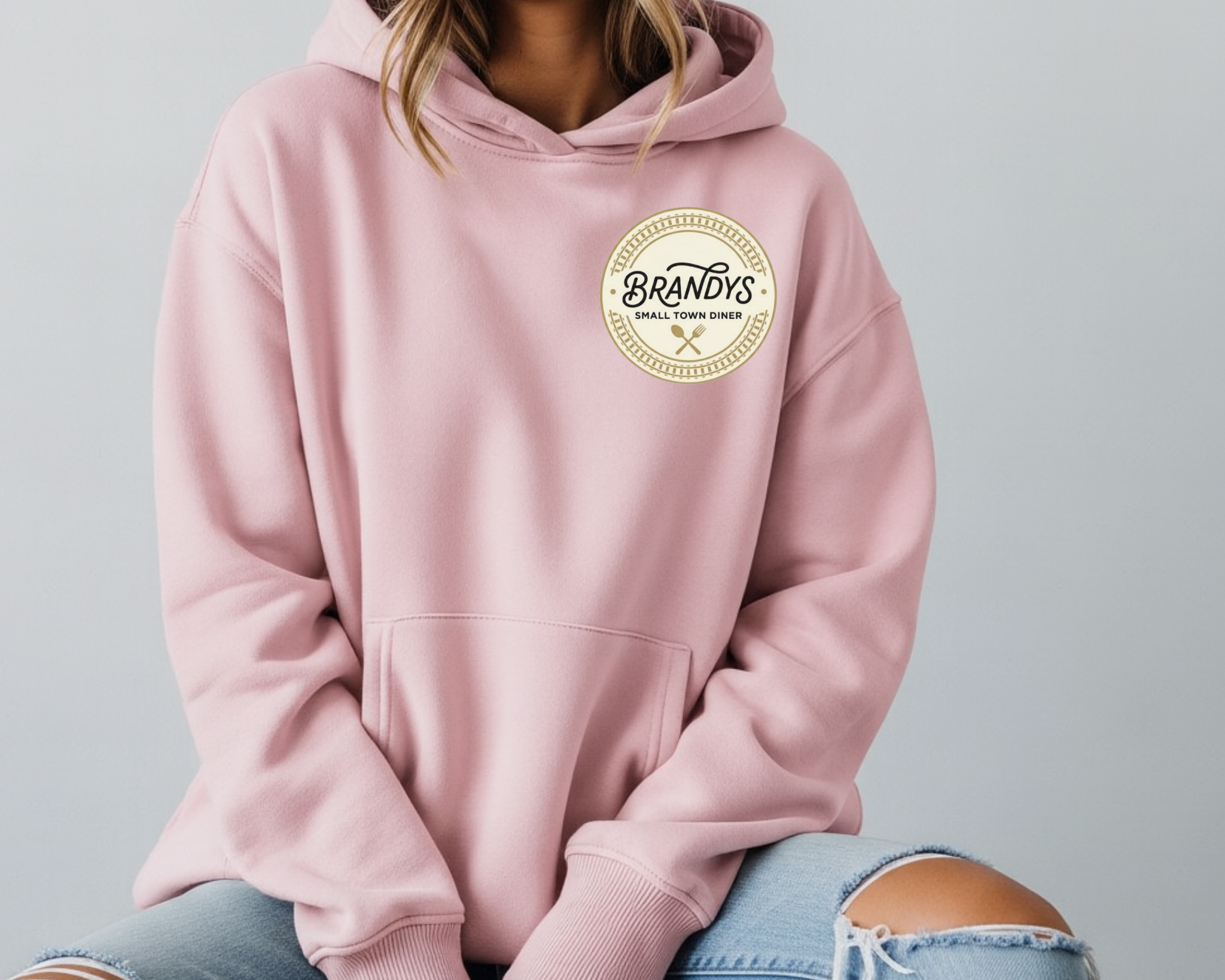 Brandy’s Small Town Diner Gildan Hoodie | Official Pocket Logo Sweatshirt
