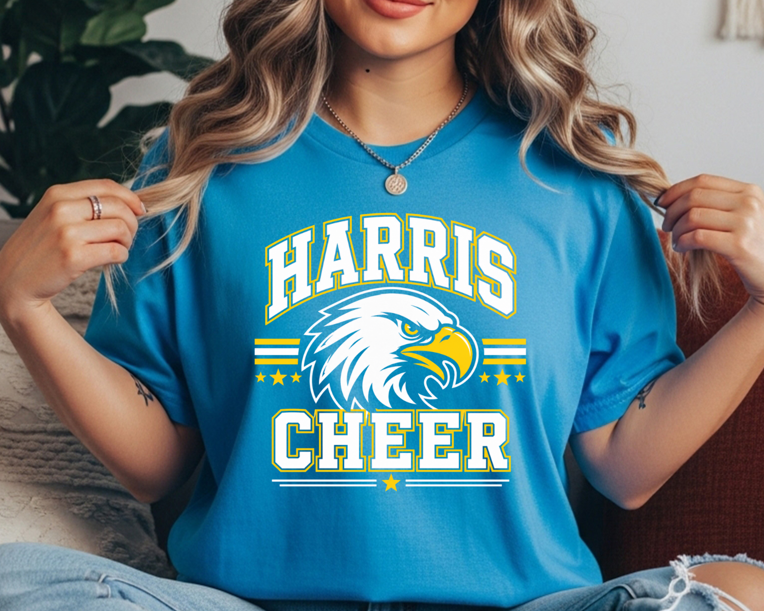 Harris Cheer Comfort Colors T-Shirt | Eagles Mascot Cheer Spirit Tee