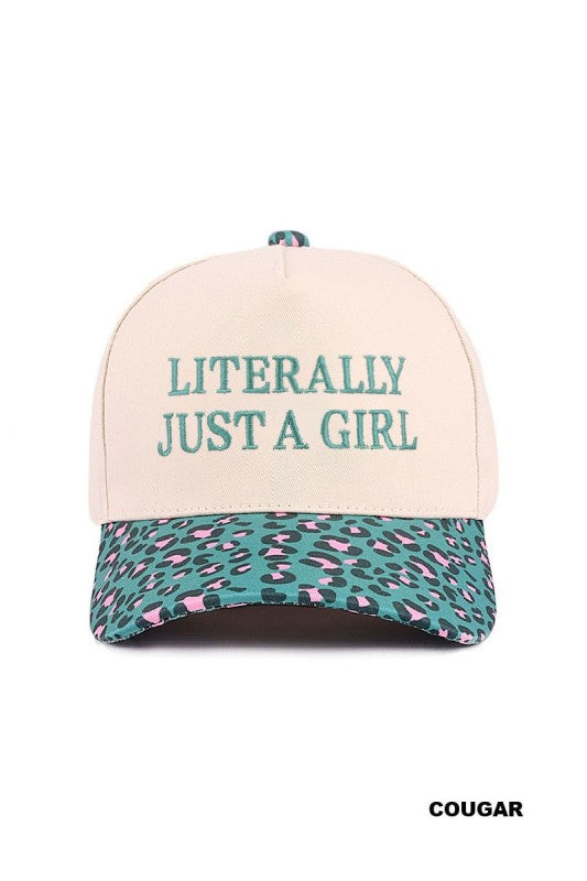 Literally Just A Girl Two Tone Canvas Cotton Hat