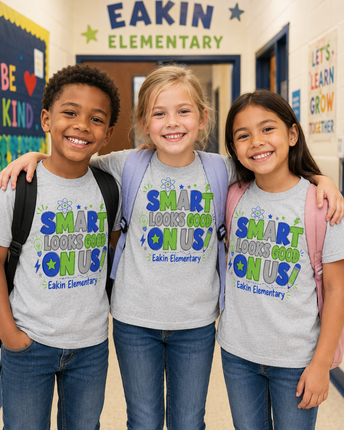 Eakin Elementary “Smart Looks Good on Us” Gildan T-Shirt