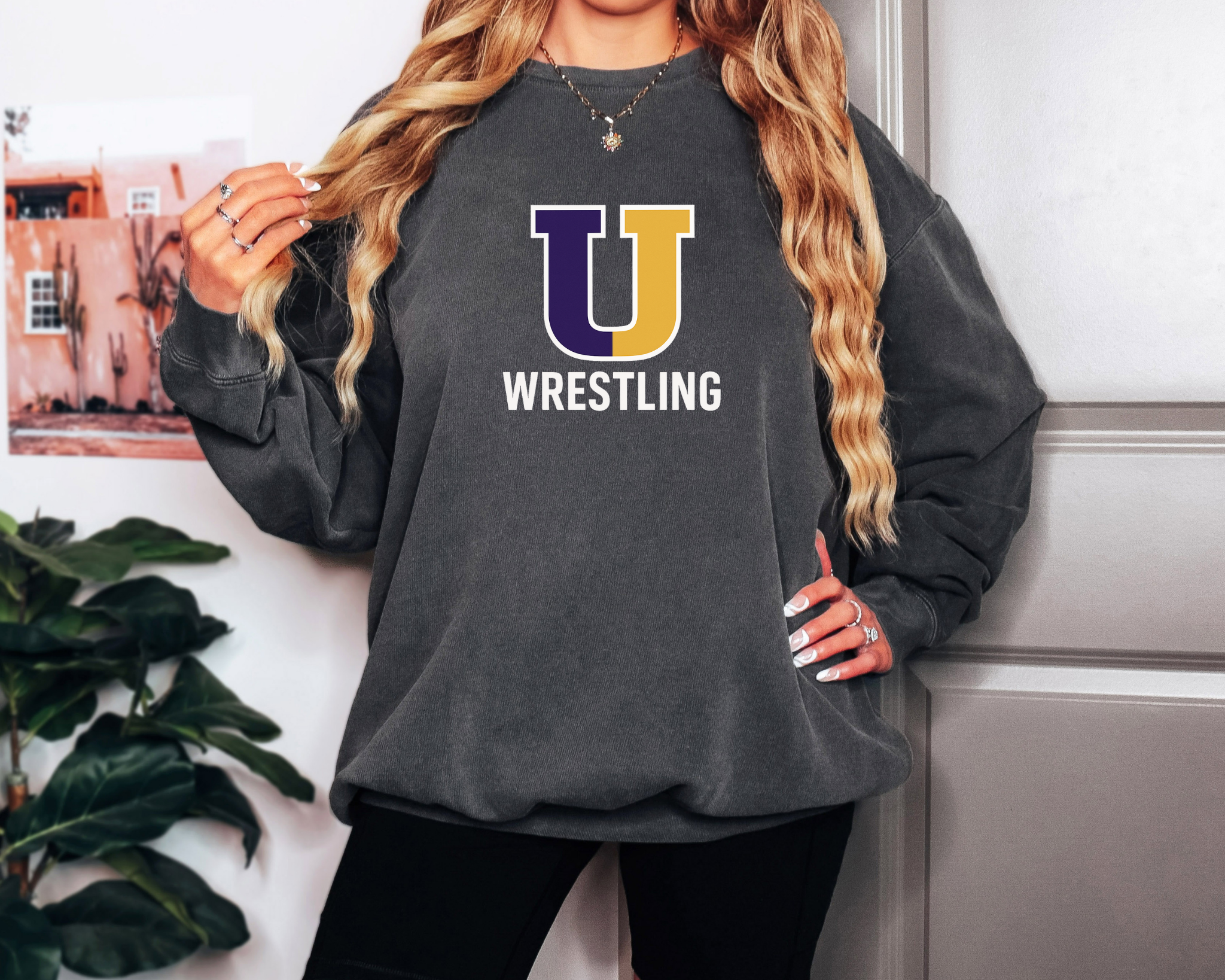 Unionville Wrestling Comfort Colors Crewneck | Vikings Wrestling Sweatshirt