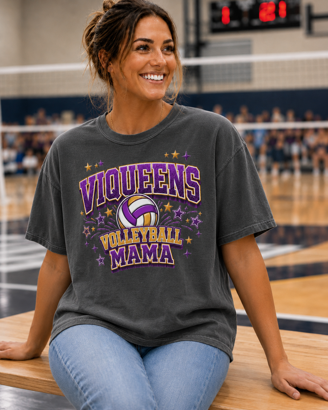 Viqueens Volleyball Mama Comfort Colors Tee - CHS Spirit Shirt