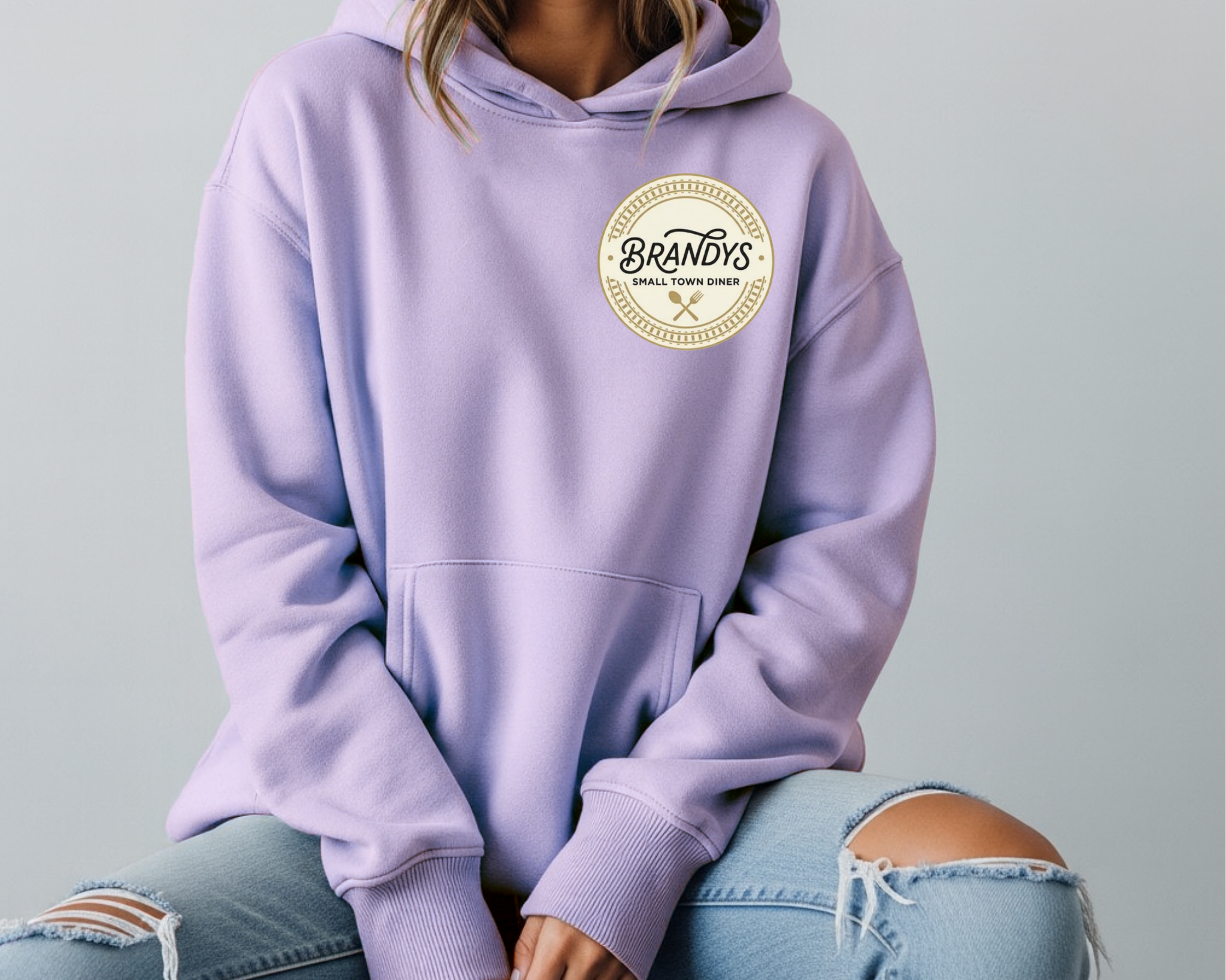 Brandy’s Small Town Diner Gildan Hoodie | Official Pocket Logo Sweatshirt