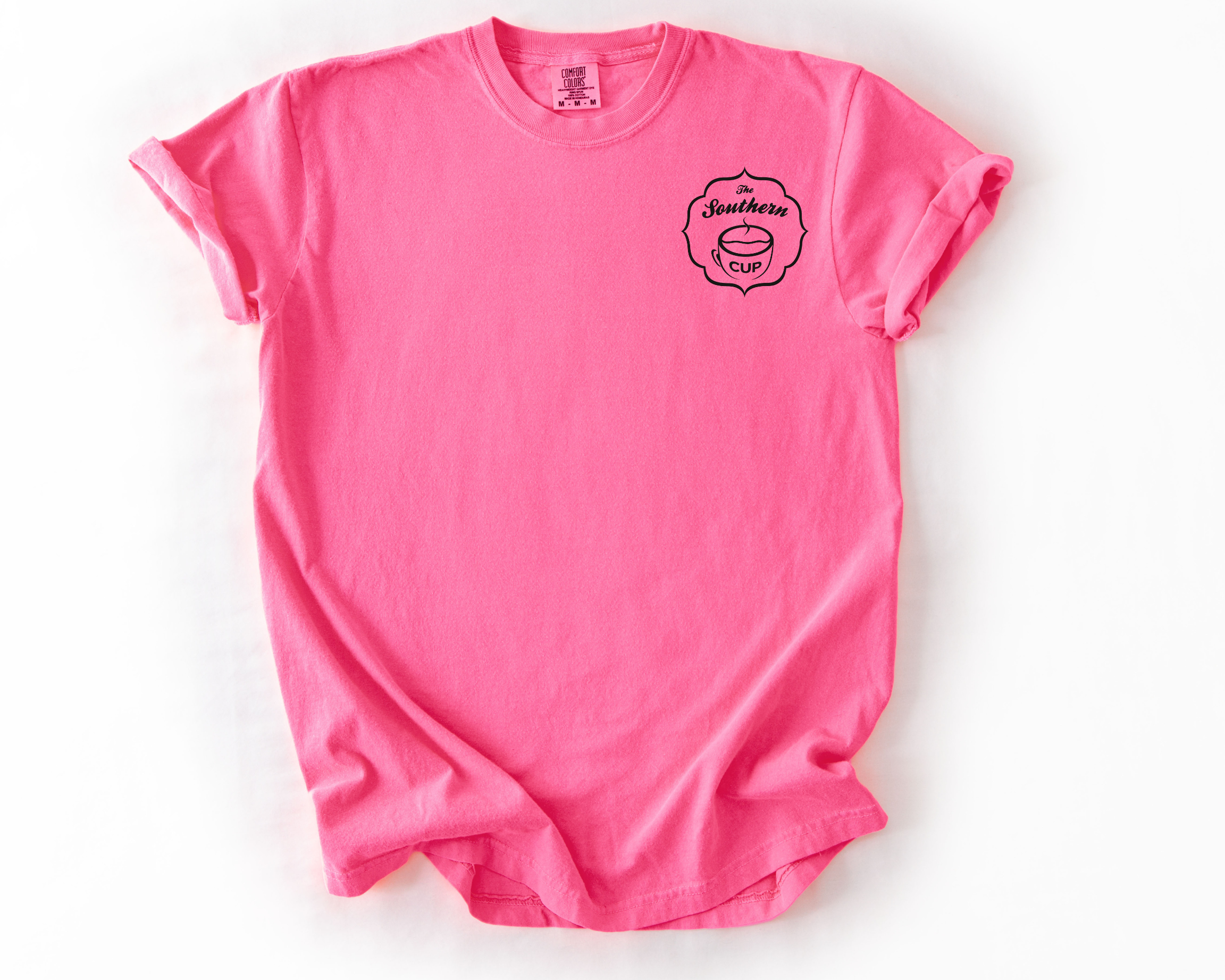 The Southern Cup Black Logo Comfort Colors Pocket Tee