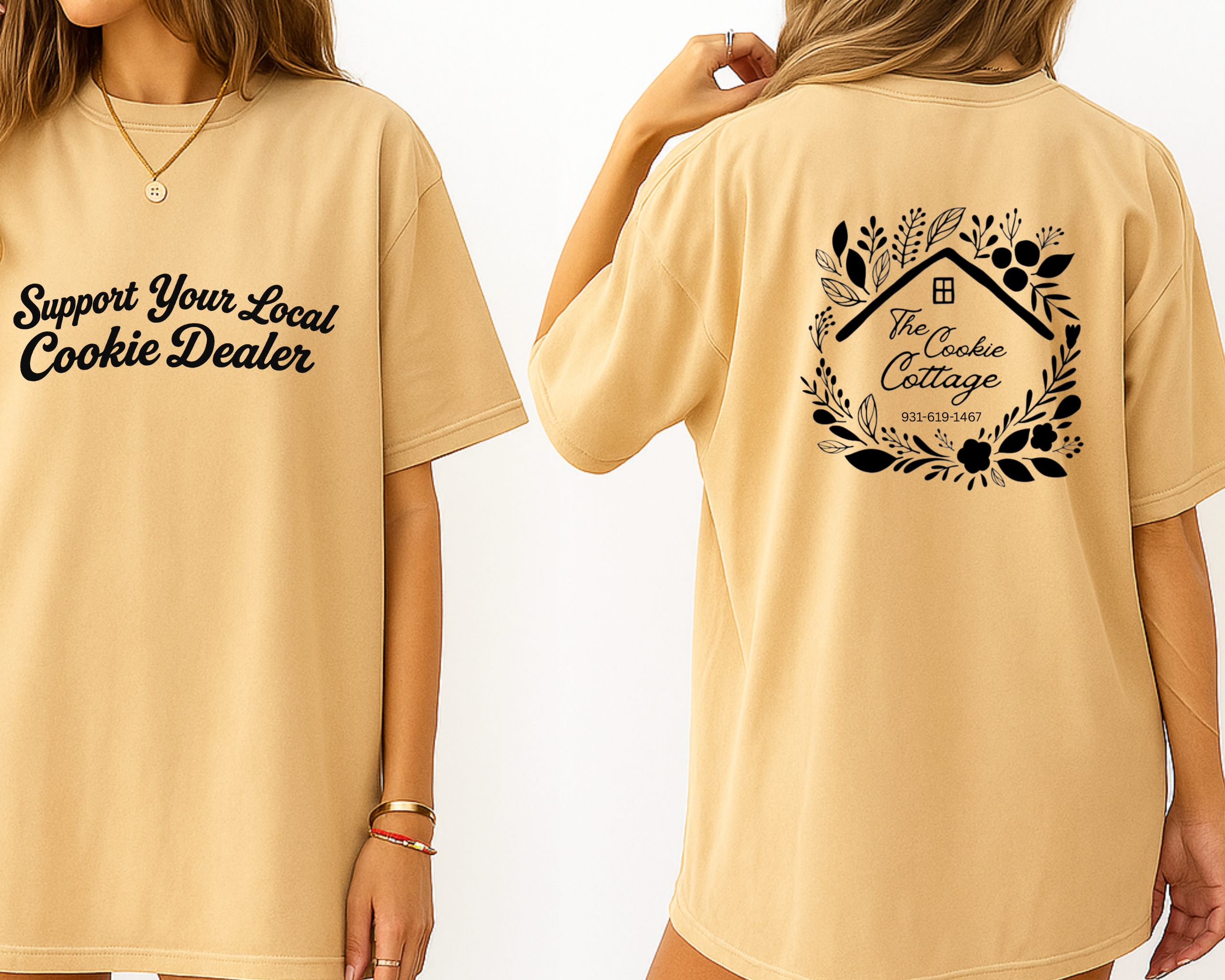 Cookie Cottage Logo Comfort Colors Tee