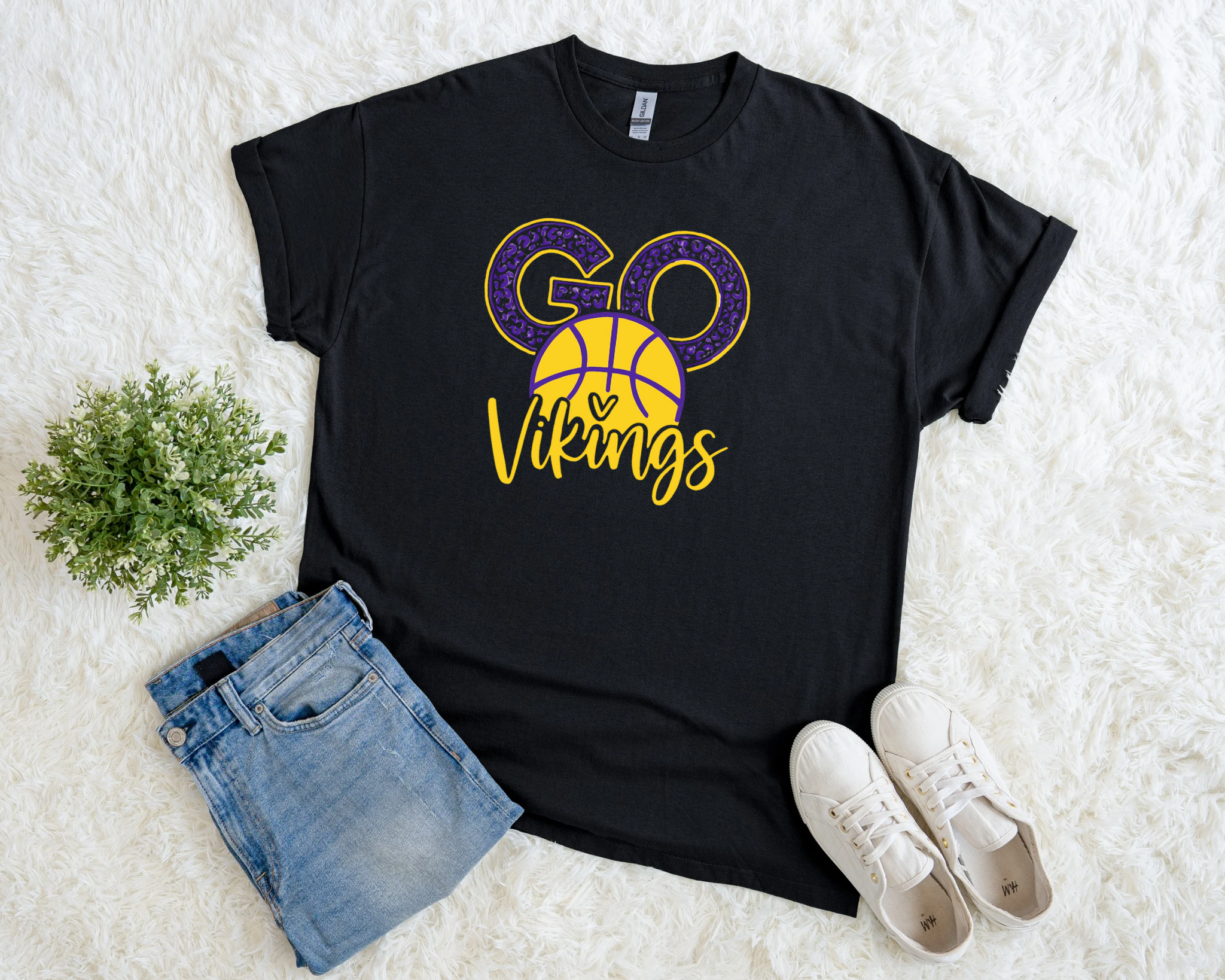 Go Vikings Basketball Tee
