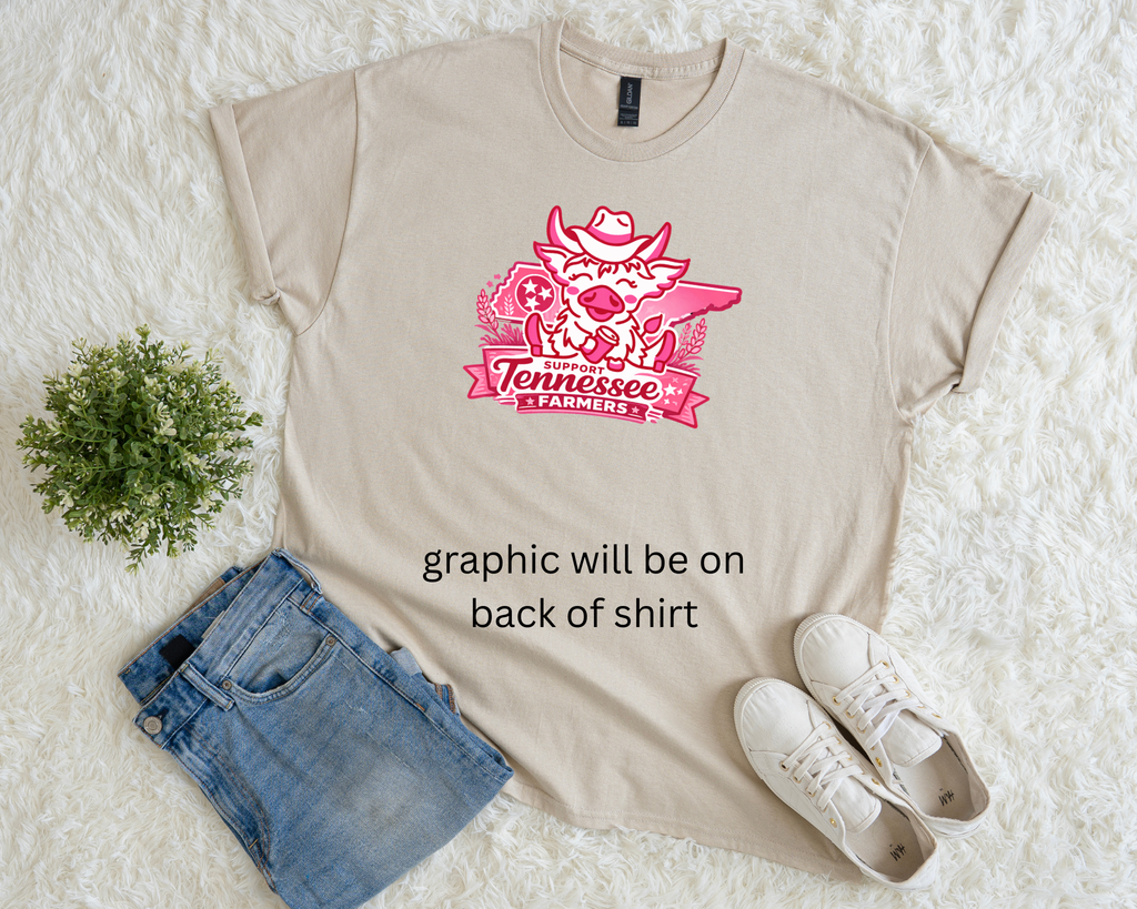 Support Tennessee Farmers (PINK) & Neon Cattle Coffee Co Tee | Pressed in Chaos Exclusive