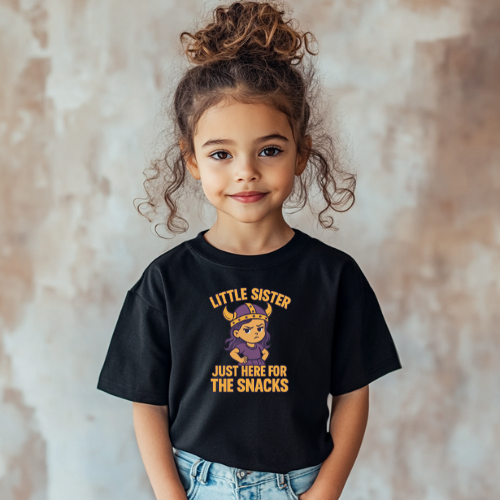 Little Viking Sister, Here for the Snacks Tee