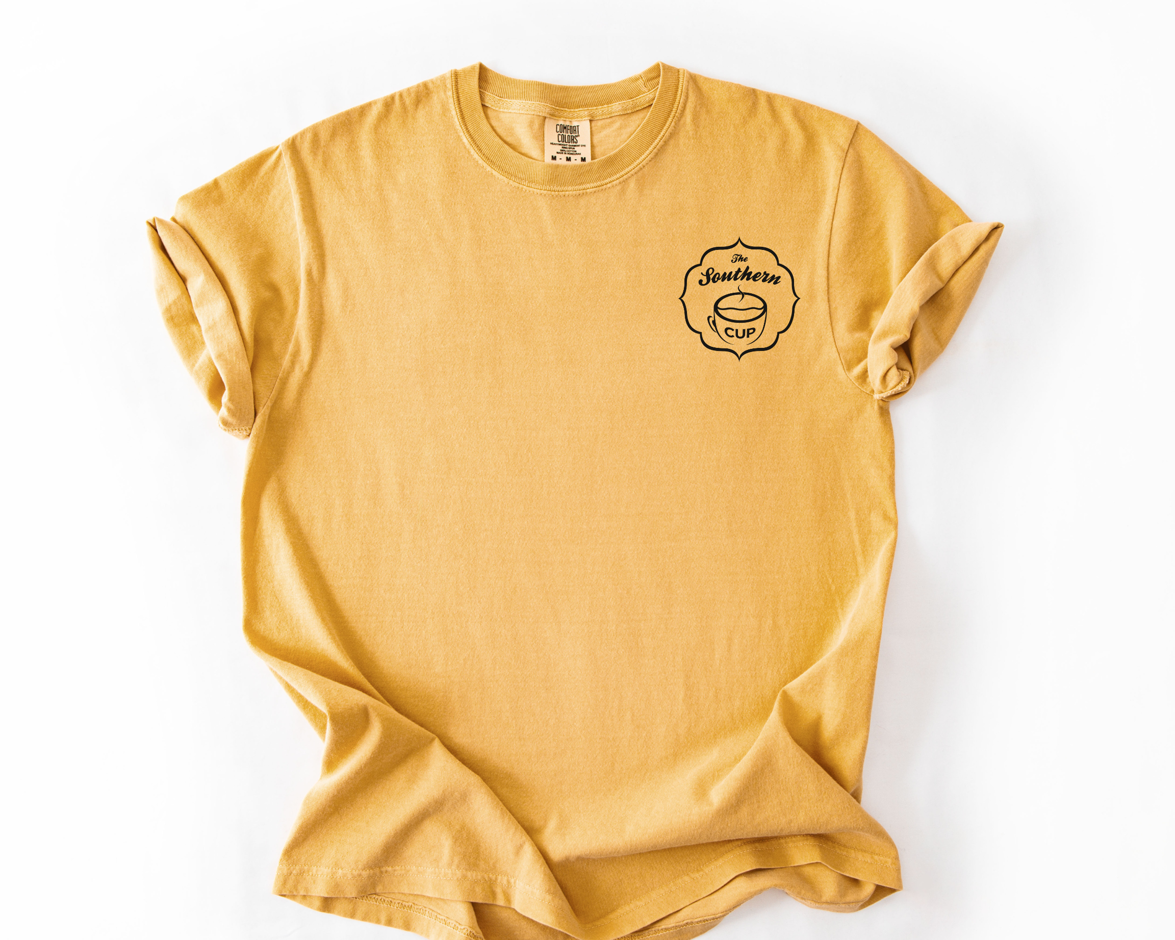 The Southern Cup Black Logo Comfort Colors Pocket Tee