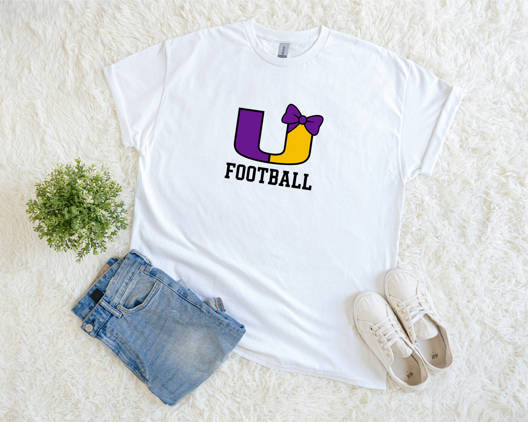 The U Football with Bow Tee