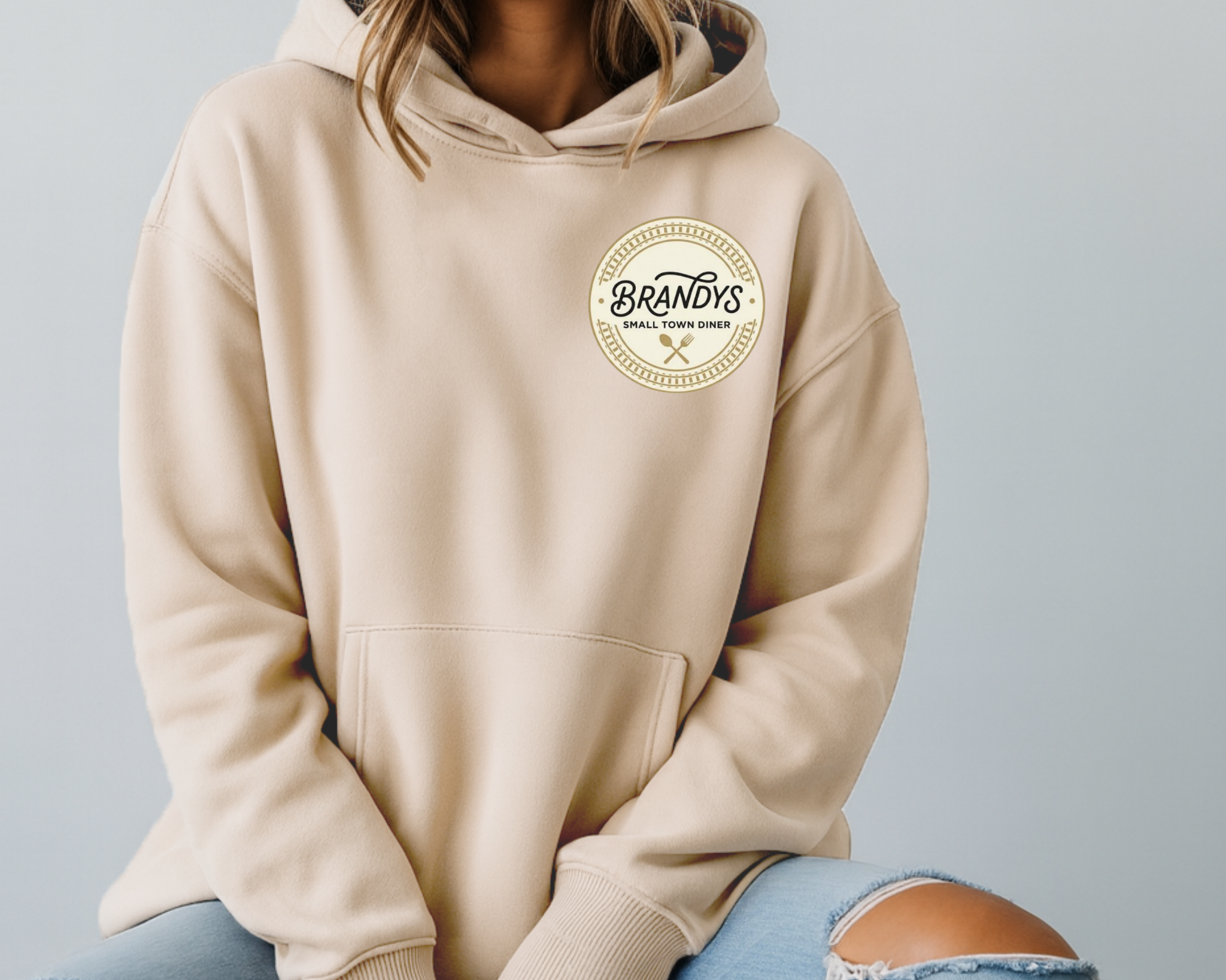 Brandy’s Small Town Diner Gildan Hoodie | Official Pocket Logo Sweatshirt