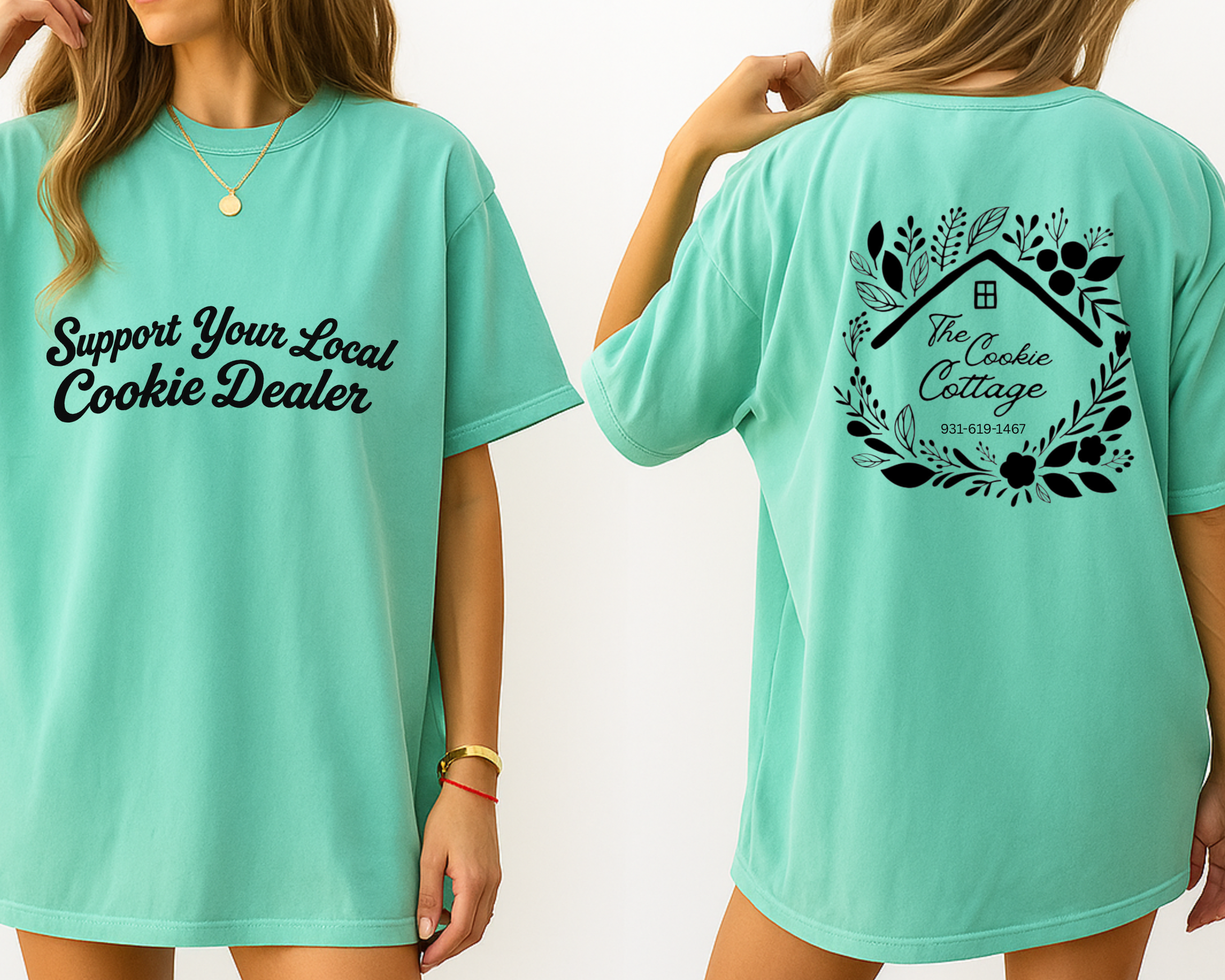 Cookie Cottage Logo Comfort Colors Tee