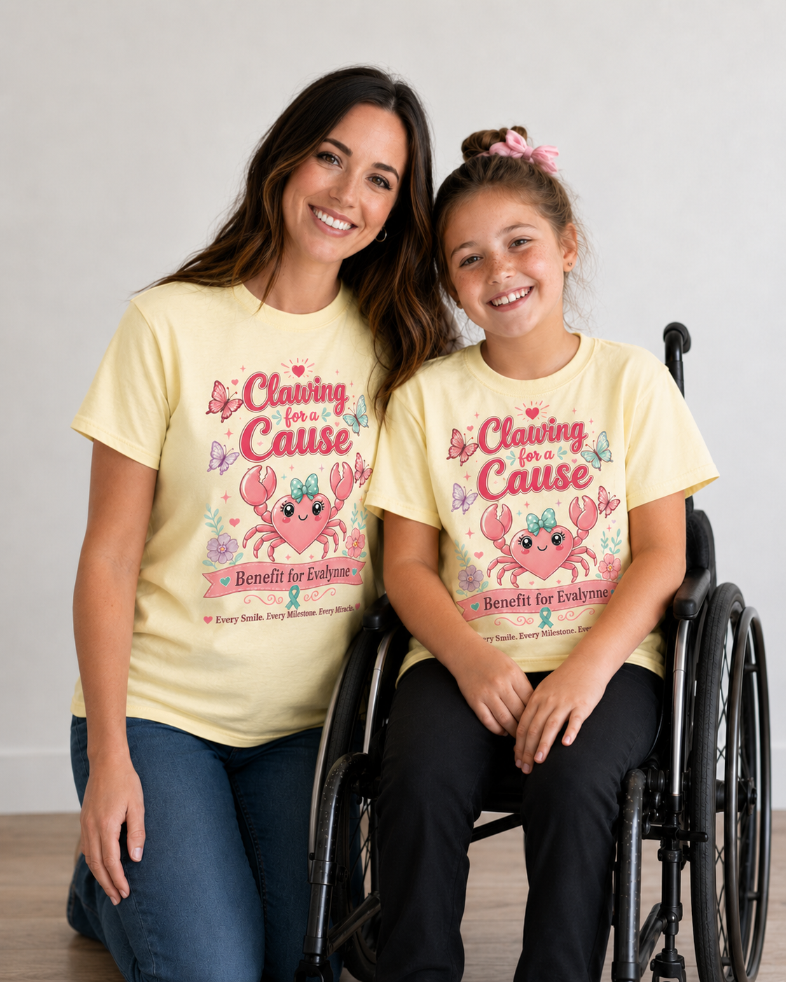 Clawing for a Cause: Benefit for Evalynne - Girlie Crab Comfort Colors tee