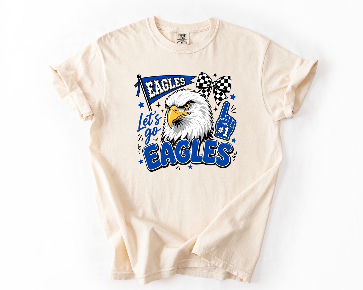 Eagles Game Day Comfort Colors Tee | Let’s Go Eagles Cheer Shirt | Multiple Colors Available