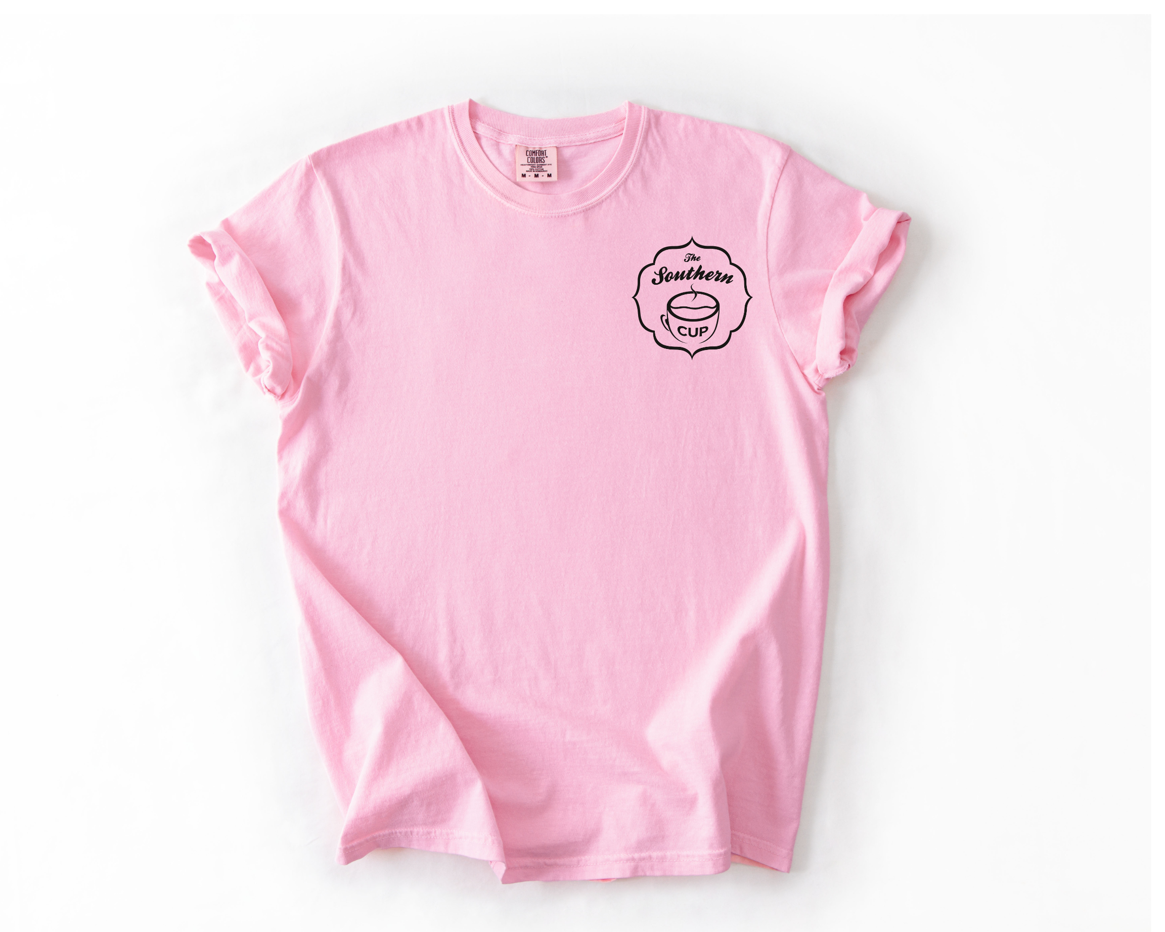 The Southern Cup Black Logo Comfort Colors Pocket Tee