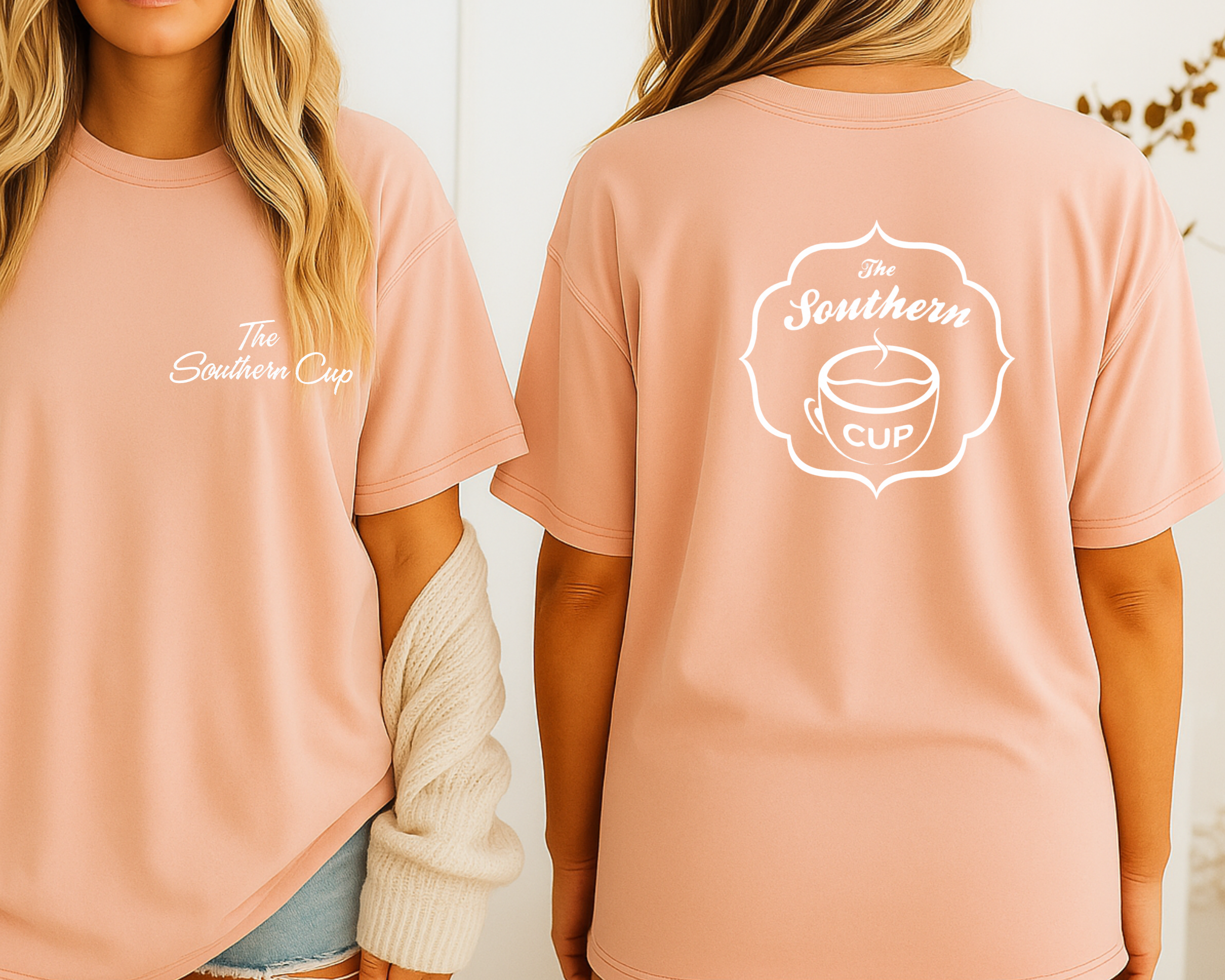 Southern Cup White Script Comfort Colors Tee | Pastel Pocket Logo T-Shirt