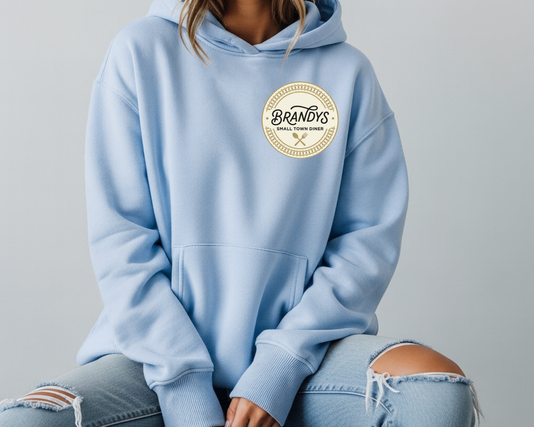 Brandy’s Small Town Diner Gildan Hoodie | Official Pocket Logo Sweatshirt