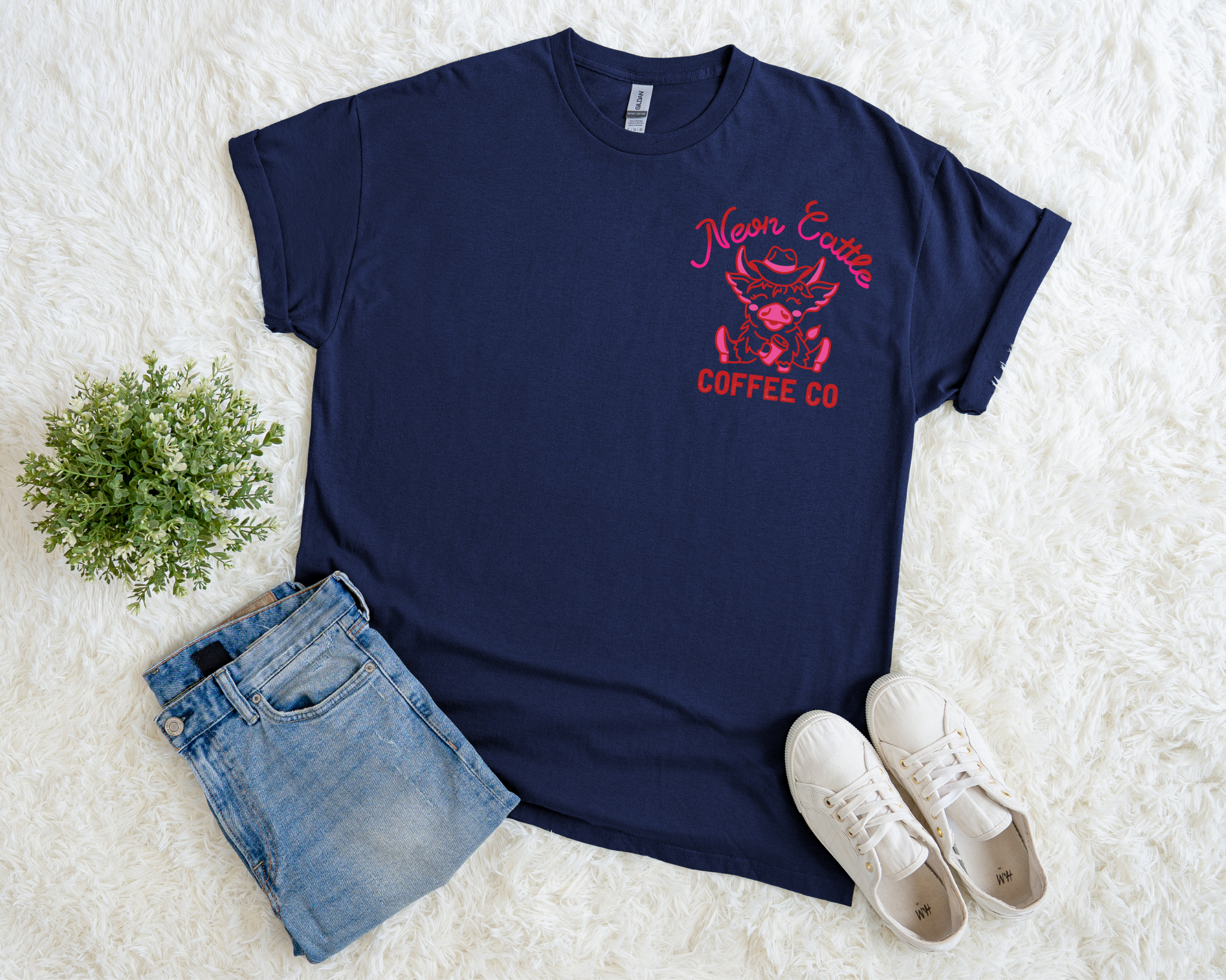 Support Tennessee Farmers (PINK) & Neon Cattle Coffee Co Tee | Pressed in Chaos Exclusive
