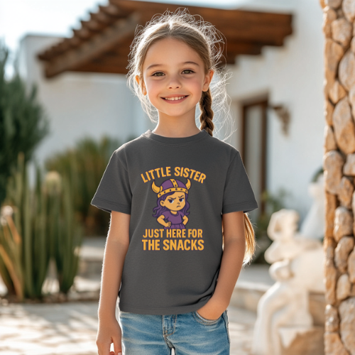 Little Viking Sister, Here for the Snacks Tee