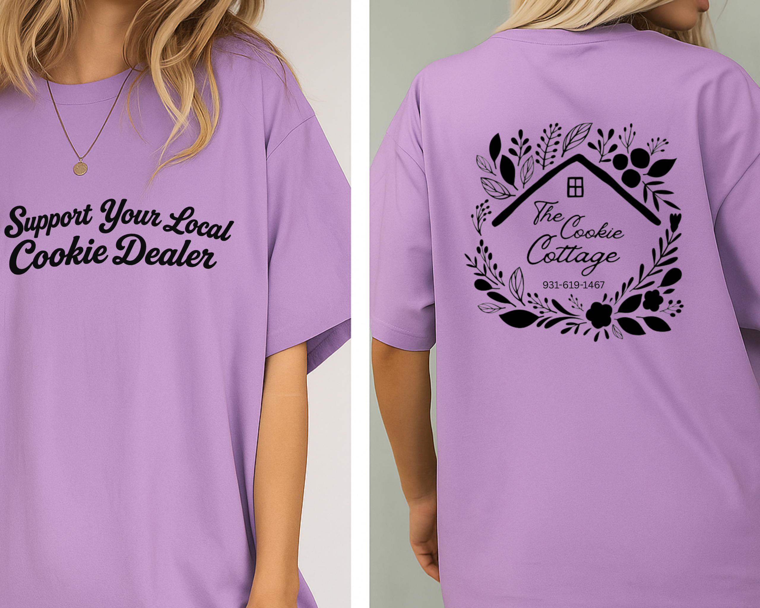 Cookie Cottage Logo Comfort Colors Tee