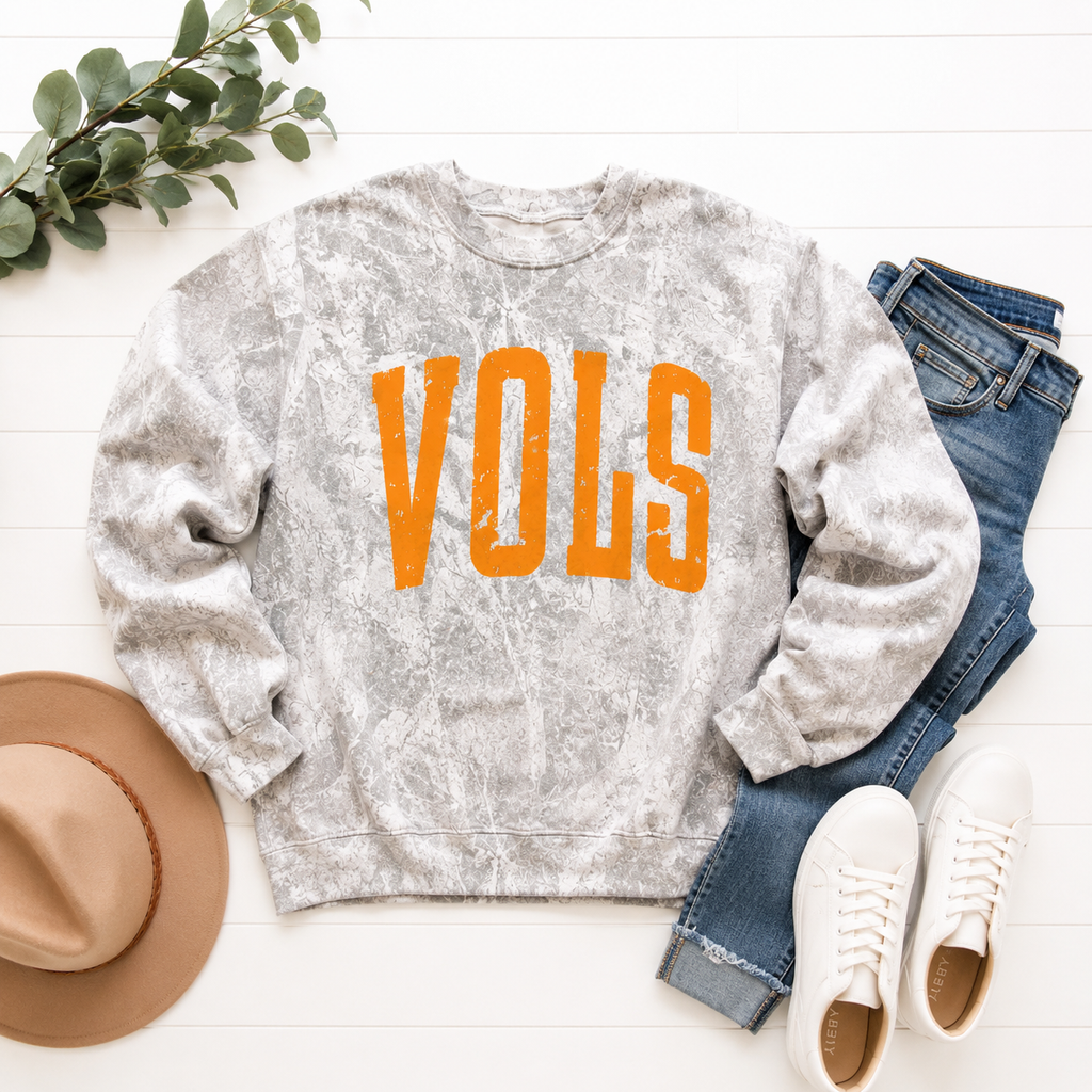 Camo VOLS Game Day Sweatshirt - Tennessee Football Crewneck - Boutique Stadium Pullover