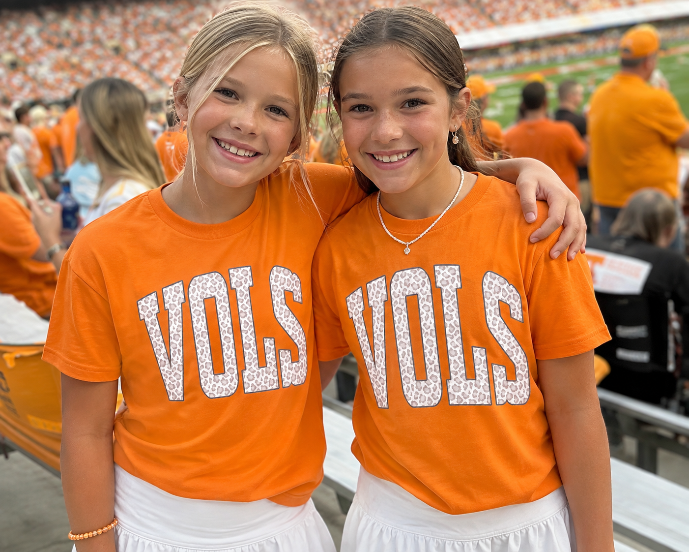 Youth White Leopard VOLS Game Day Tee - Kids Tennessee Football Shirt - Gildan Youth Spirit Wear Tee
