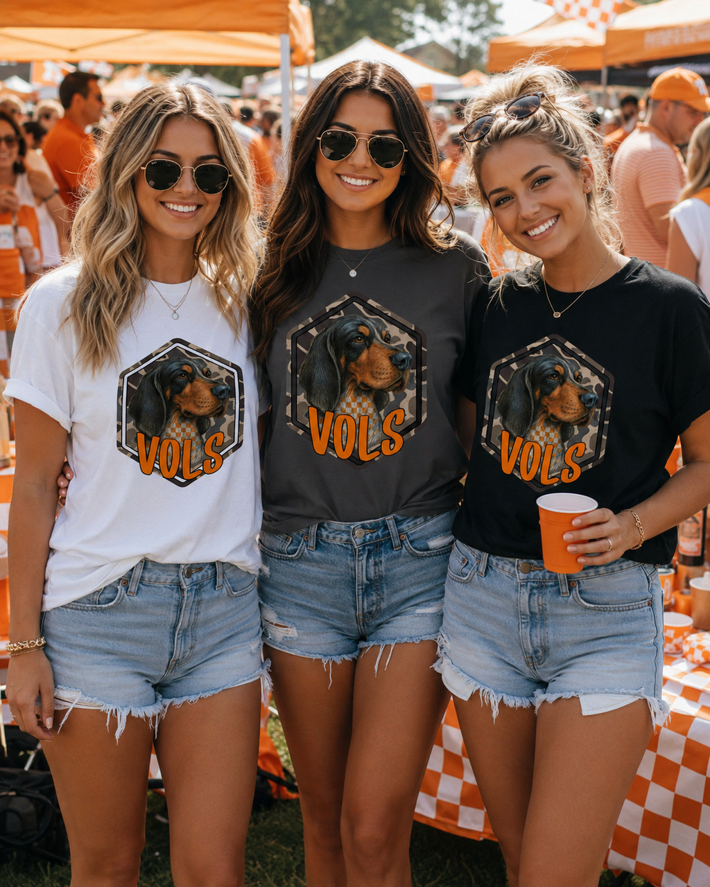 Smokey VOLS Camo Graphic Tee - Tennessee Game Day Shirt - Gildan Unisex Fit Boutique Football Tee