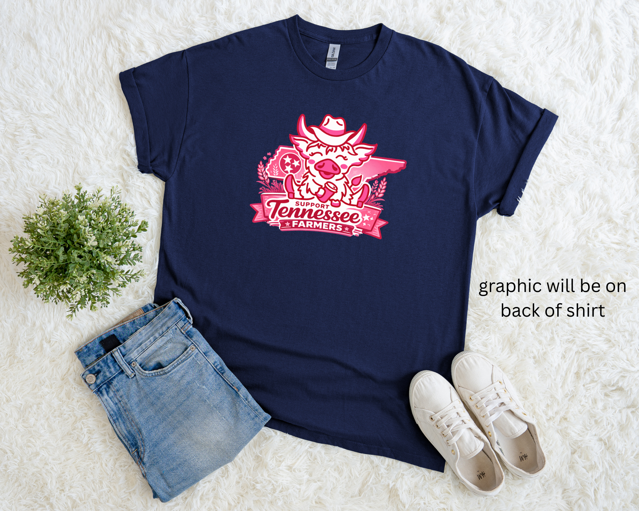 Support Tennessee Farmers (PINK) & Neon Cattle Coffee Co Tee | Pressed in Chaos Exclusive