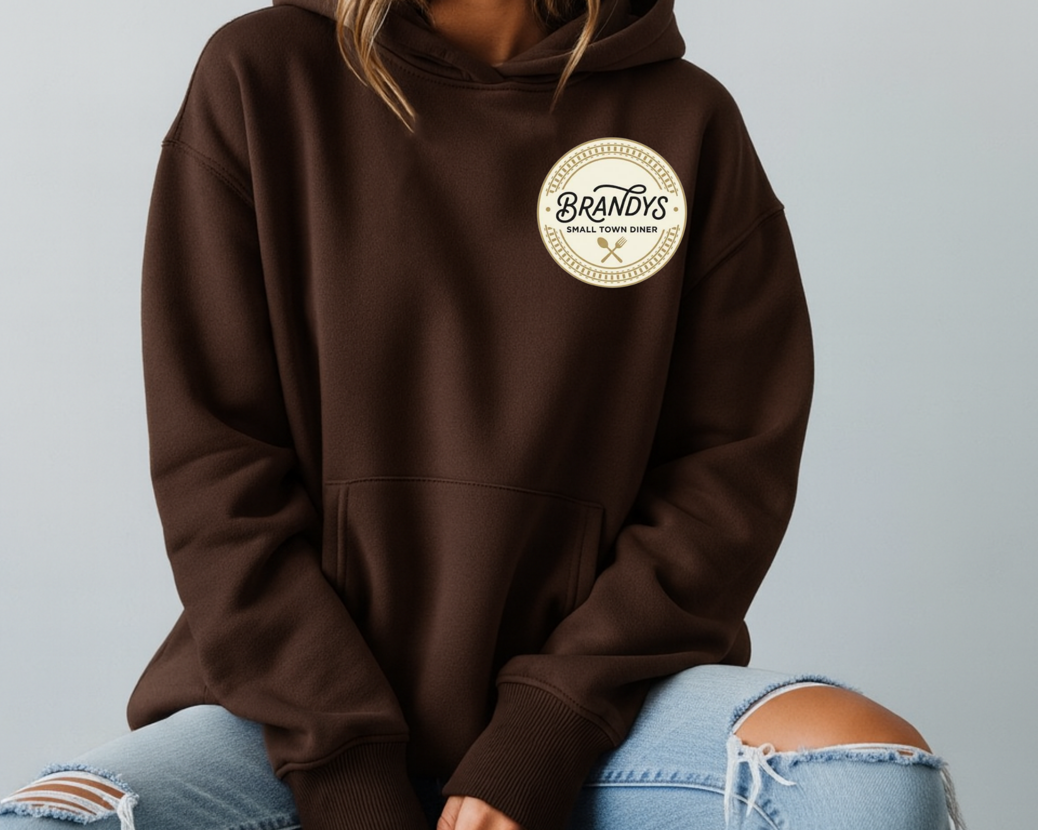 Brandy’s Small Town Diner Gildan Hoodie | Official Pocket Logo Sweatshirt