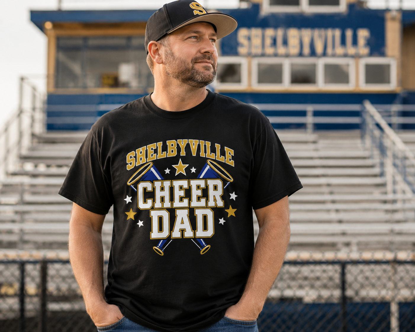 Shelbyville Cheer Dad Gildan T-Shirt | Eagles Cheer Spirit Wear
